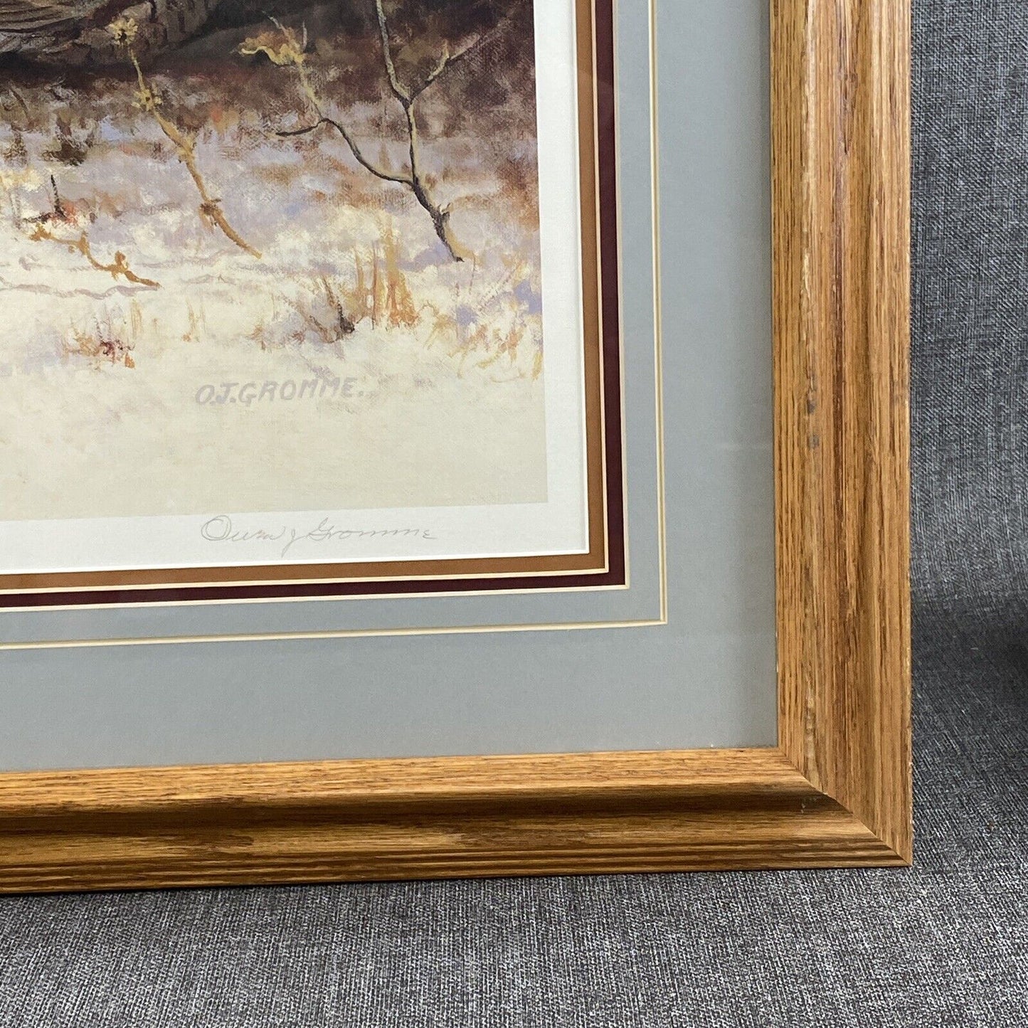 A Winter Covey-Bobwhites Print by Owen J. Gromme Wild Wings 27"x32 - SIGNED