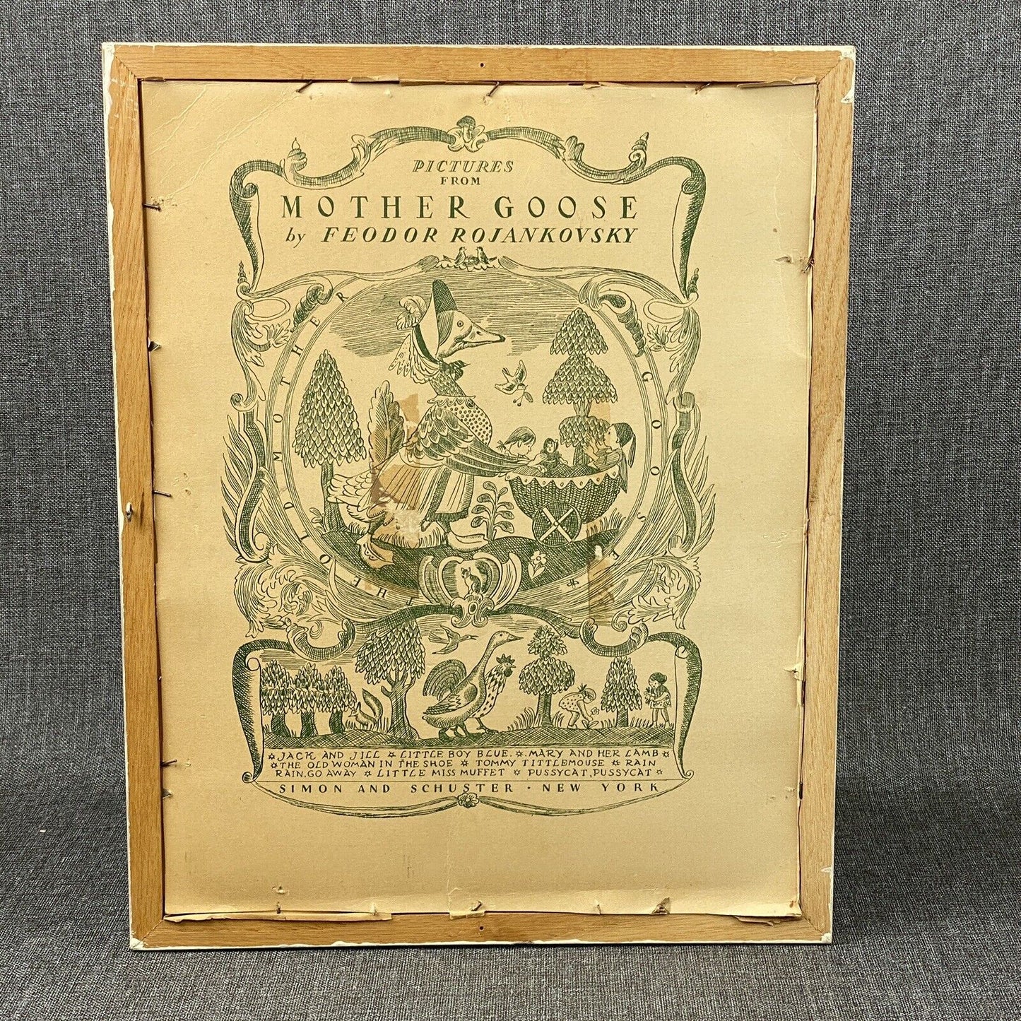Simon Schuster Litho Nursery Rhymes Mary Had a Little Lamb Rojankovsky 19.5"x15.