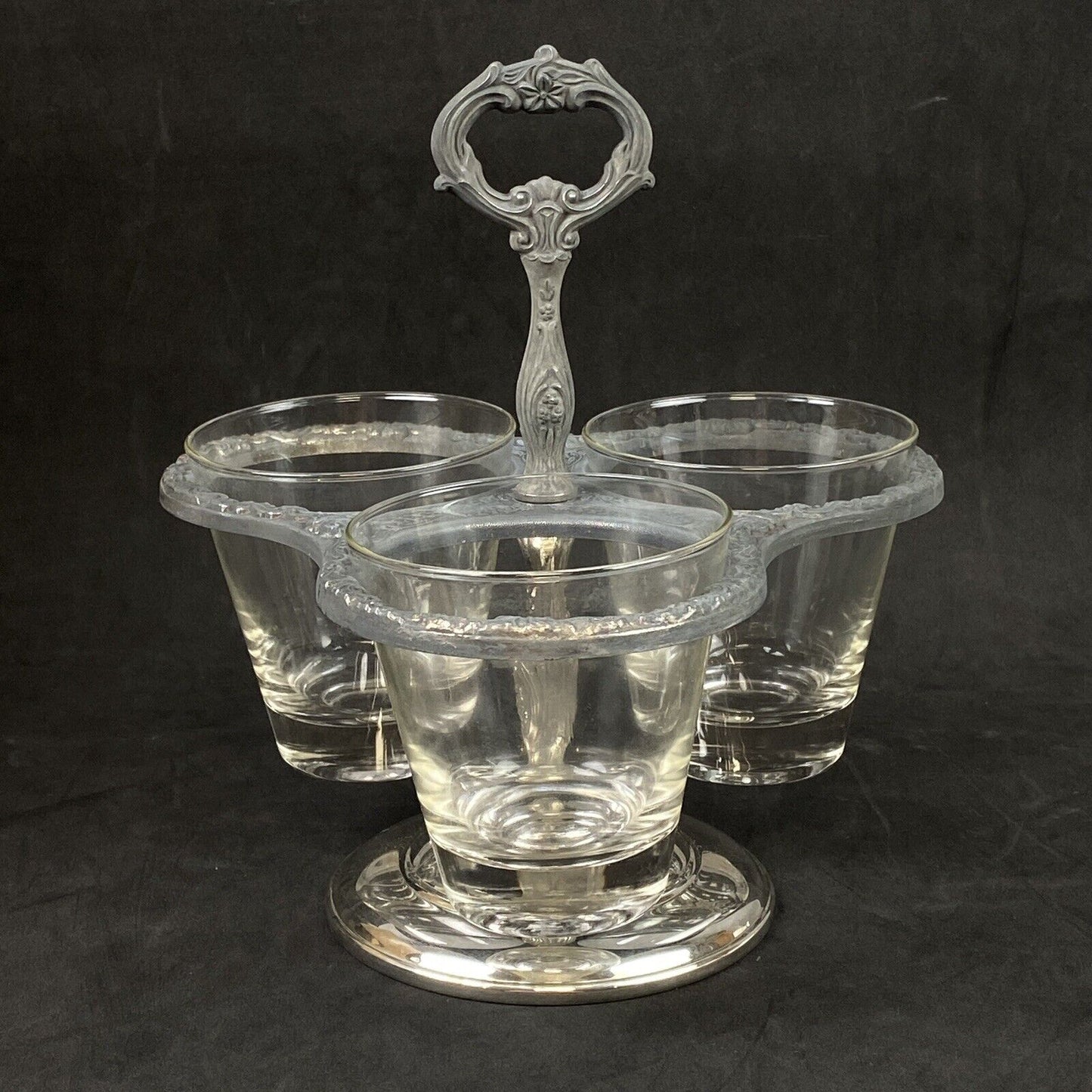 Sheridan Silver Company Vintage Silver Plate Rotating Dip/Relish Server Stand