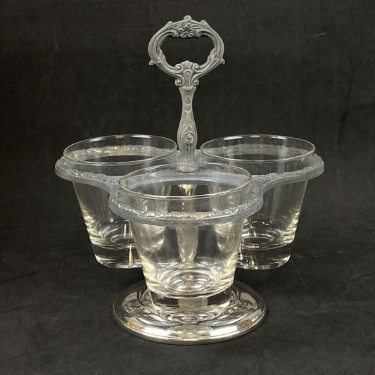 Sheridan Silver Company Vintage Silver Plate Rotating Dip/Relish Server Stand
