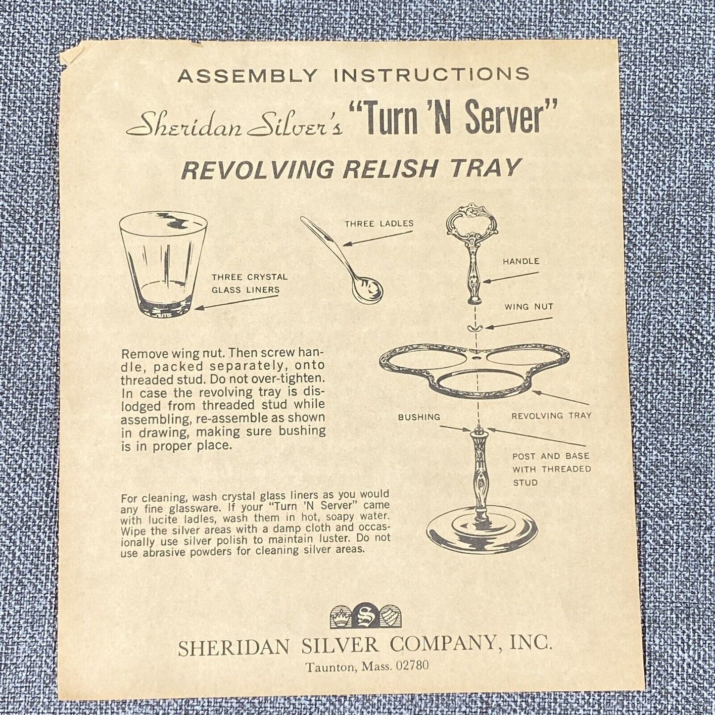 Sheridan Silver Company Vintage Silver Plate Rotating Dip/Relish Server Stand