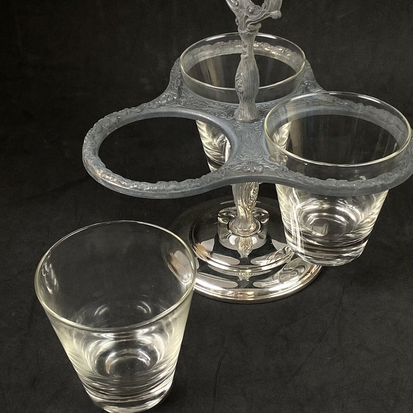 Sheridan Silver Company Vintage Silver Plate Rotating Dip/Relish Server Stand