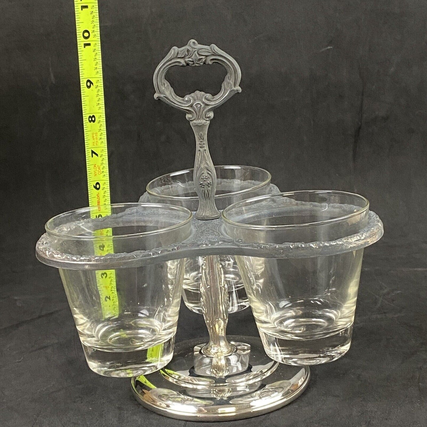 Sheridan Silver Company Vintage Silver Plate Rotating Dip/Relish Server Stand