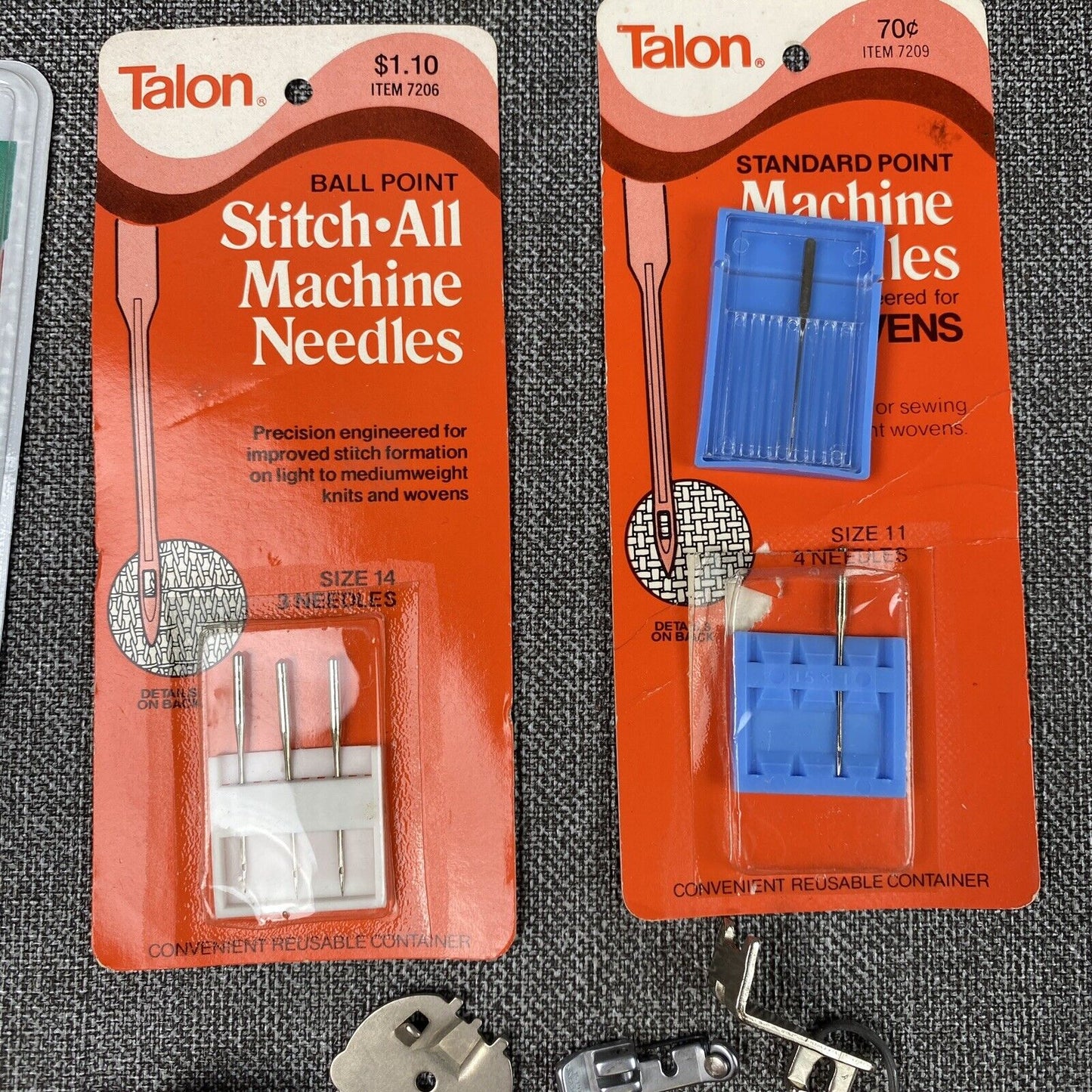 Vintage Singer, Talon sewing Needles + sewing machine accessories
