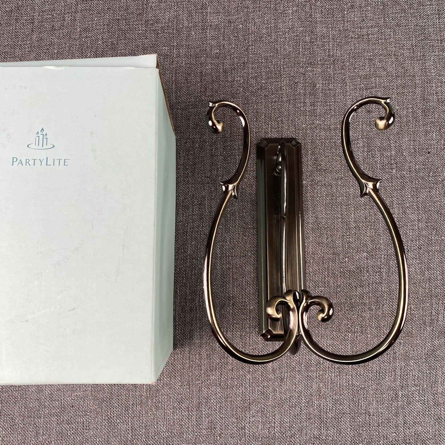 PartyLite P7773B Soliloquy Scrolled Antique Brass Wall Sconce
