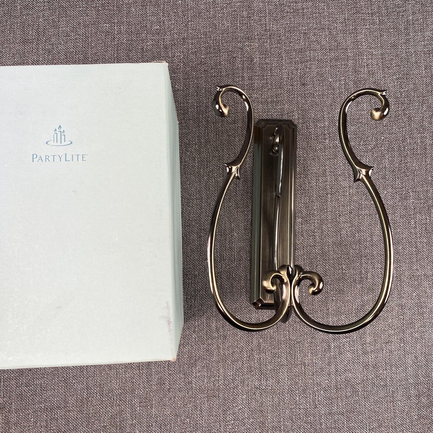 PartyLite P7773B Soliloquy Scrolled Antique Brass Wall Sconce