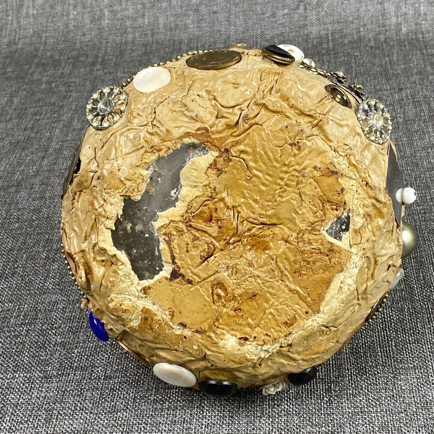 Vintage Kitsch Pottery Art with Glass Inside