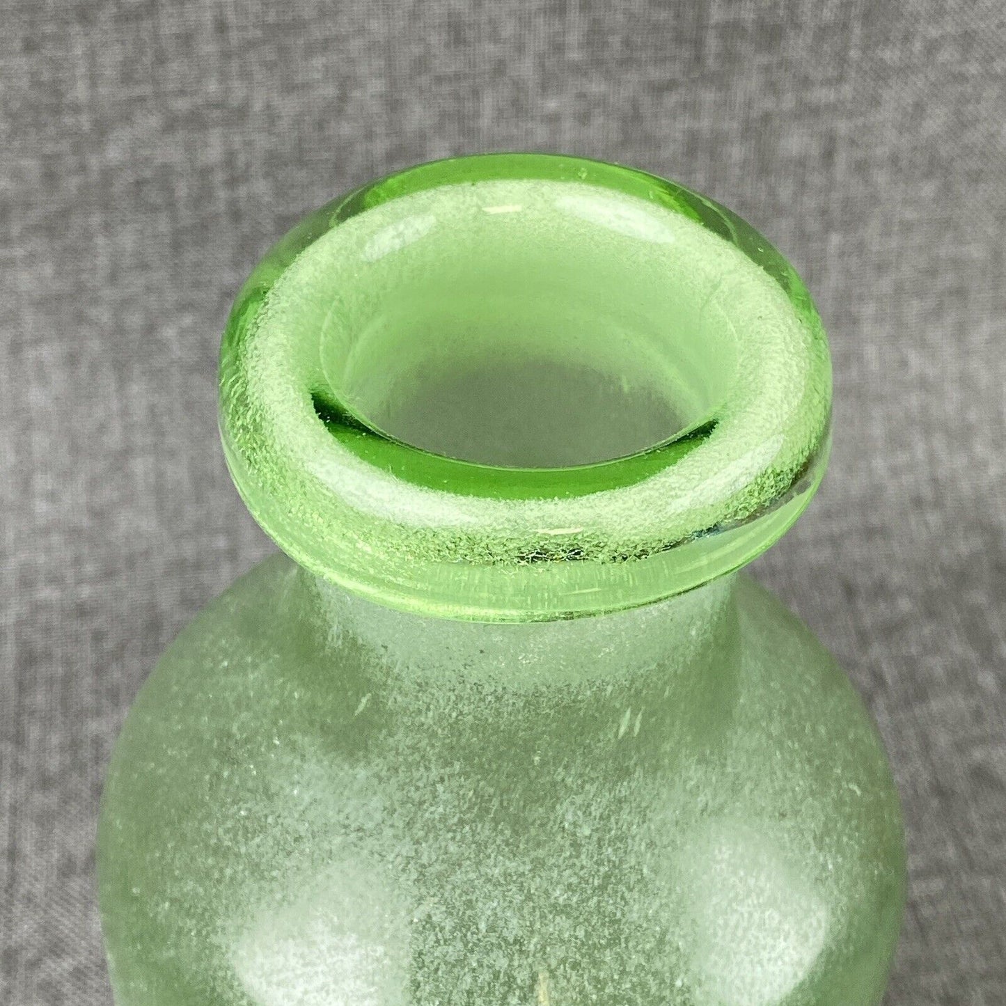 Vintage Hand Blown Green Glass Bottle with pontil on the bottom 13" tall