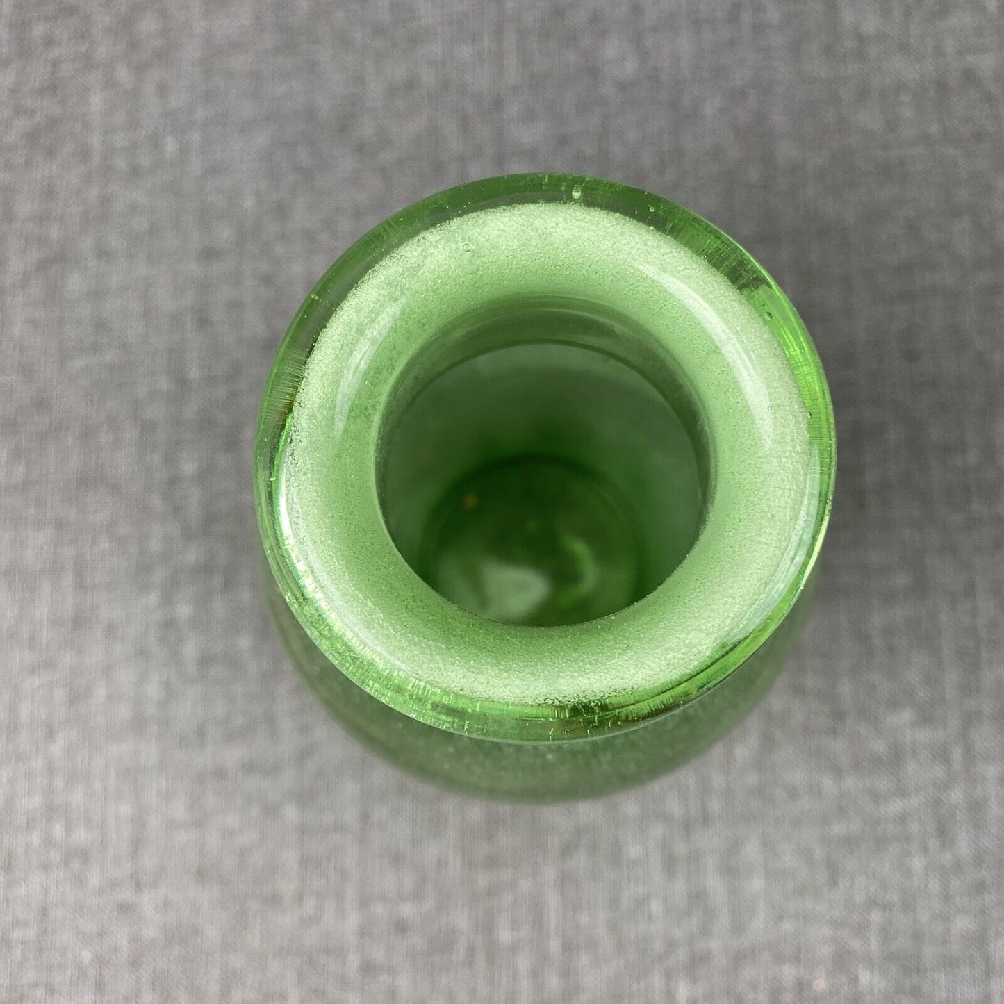 Vintage Hand Blown Green Glass Bottle with pontil on the bottom 13" tall