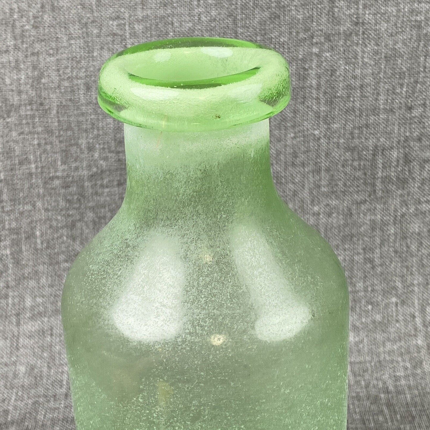 Vintage Hand Blown Green Glass Bottle with pontil on the bottom 13" tall