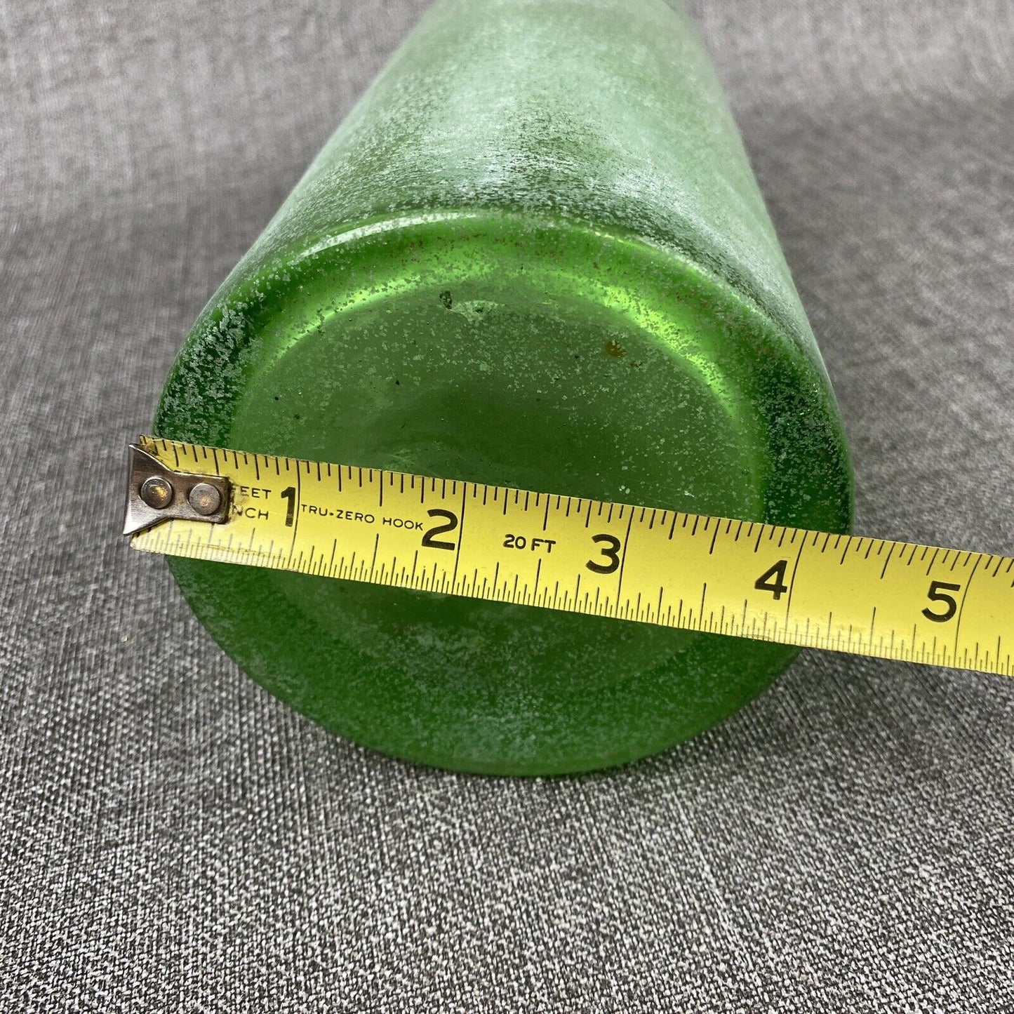 Vintage Hand Blown Green Glass Bottle with pontil on the bottom 13" tall