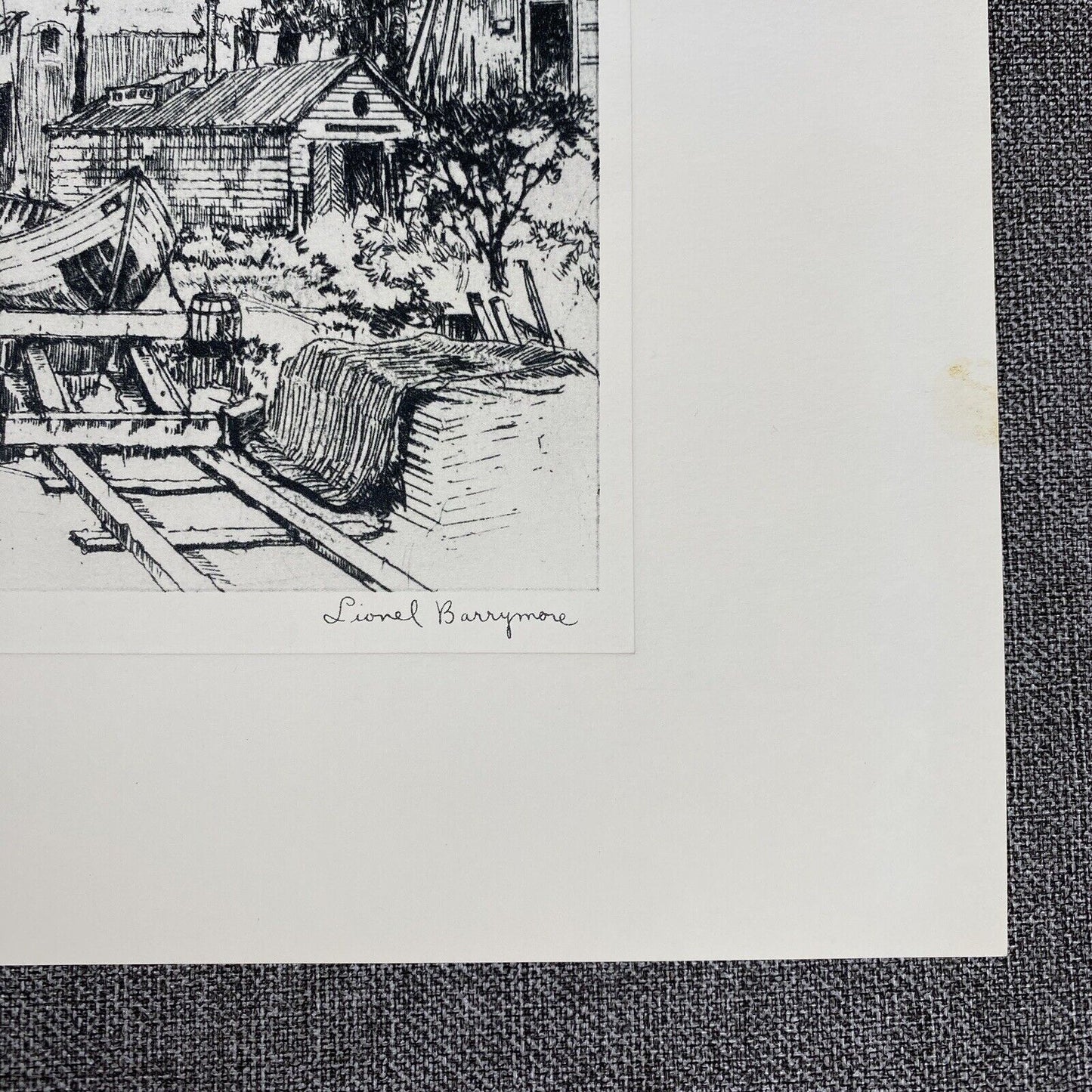 Vintage Lionel Barrymore Talio-Chrome Etching 'Seaworthy' 12" x 16"
