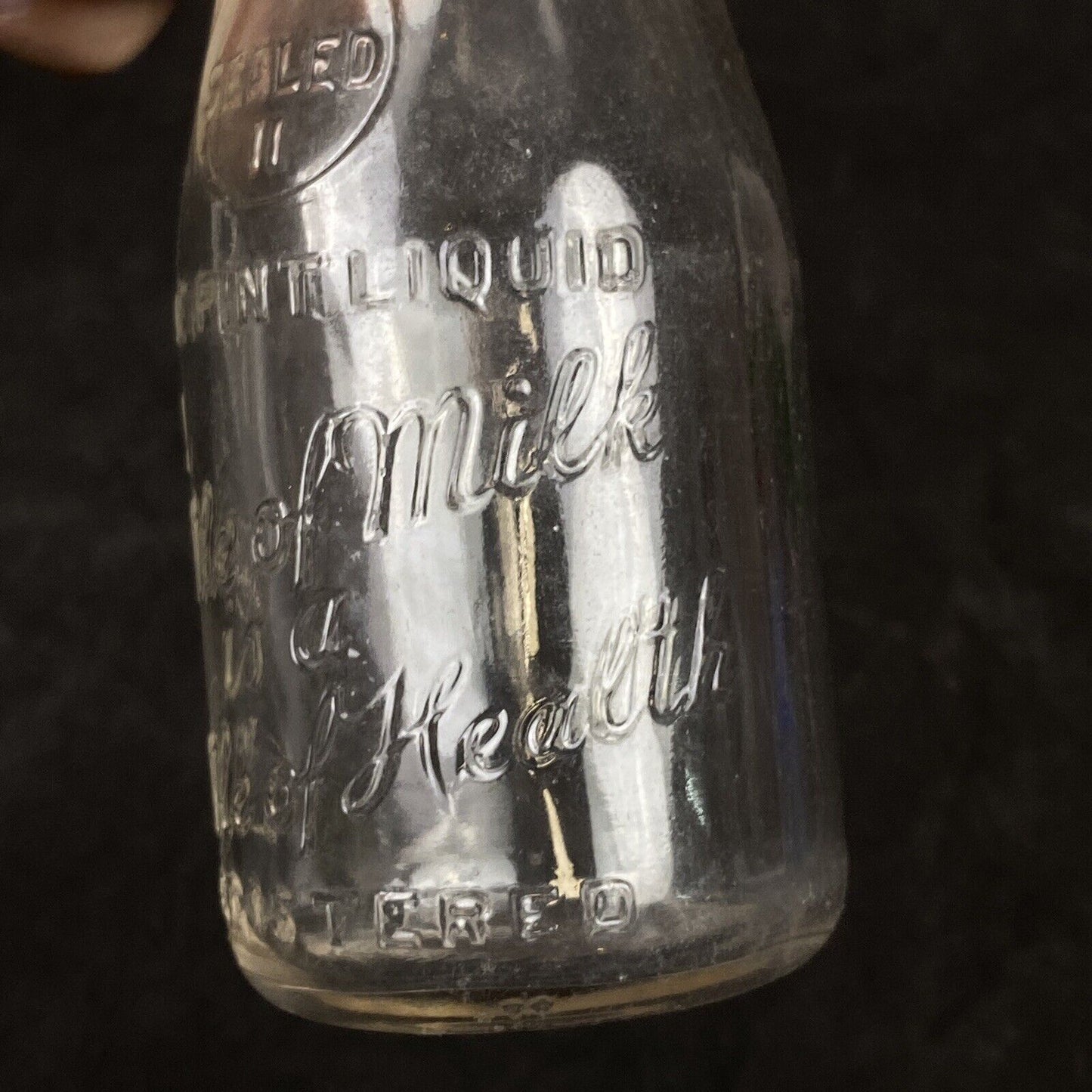 Vintage Baby Milk Bottle "A Bottle of Milk is a Bottle of Health" 1/2 Pint