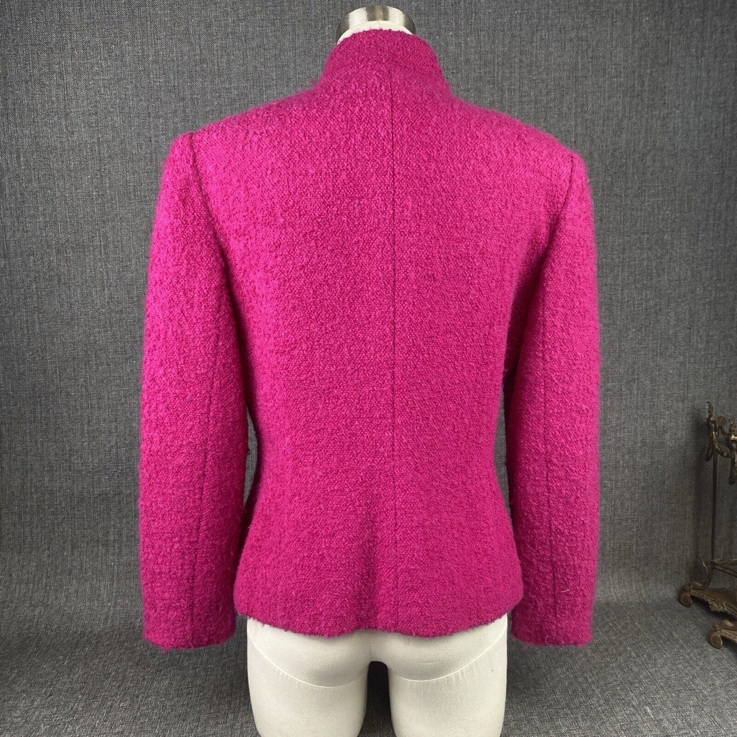 Carlisle Collection Wool Mohair Hook closure Jacket Sz. 6 Bright Fuschia Pink
