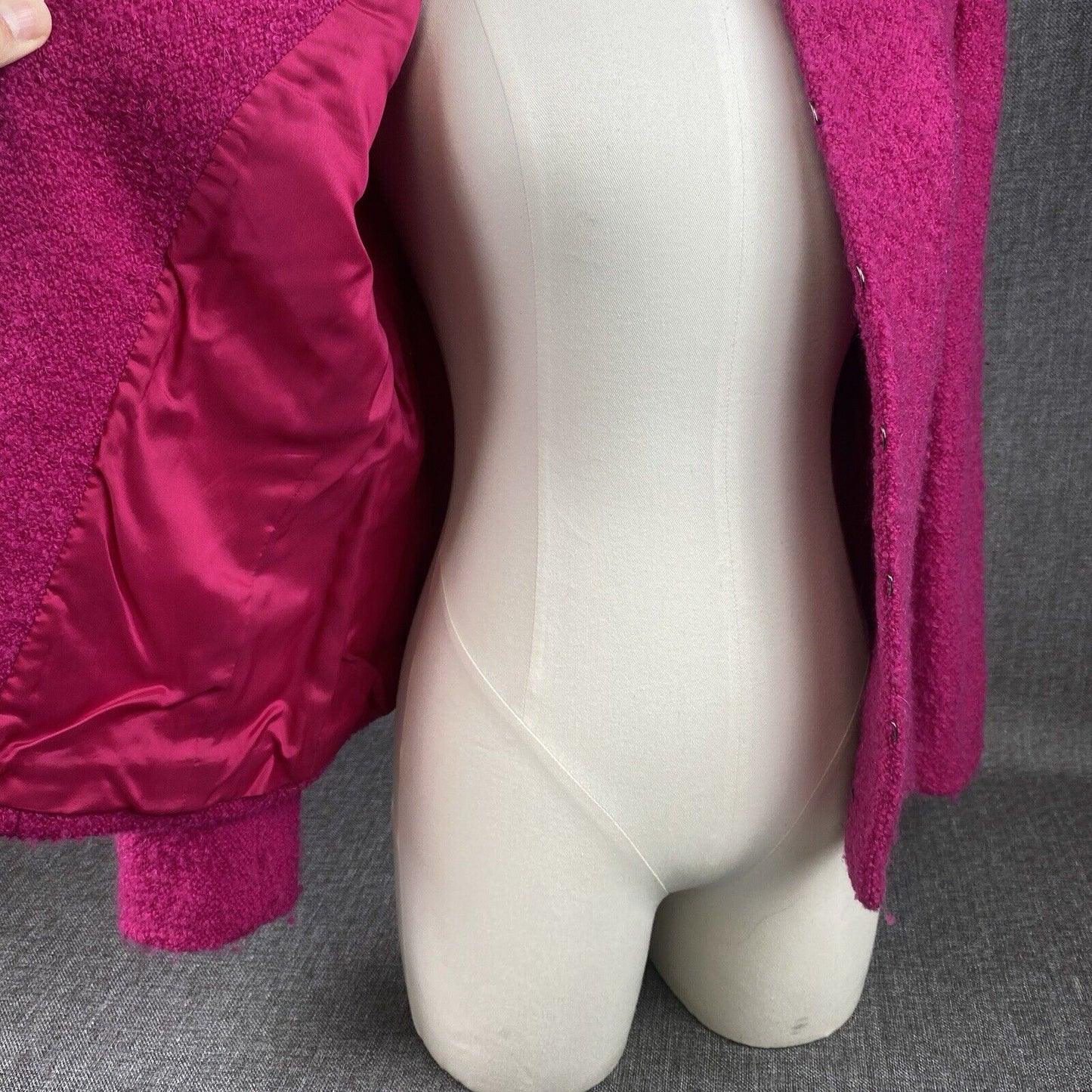 Carlisle Collection Wool Mohair Hook closure Jacket Sz. 6 Bright Fuschia Pink