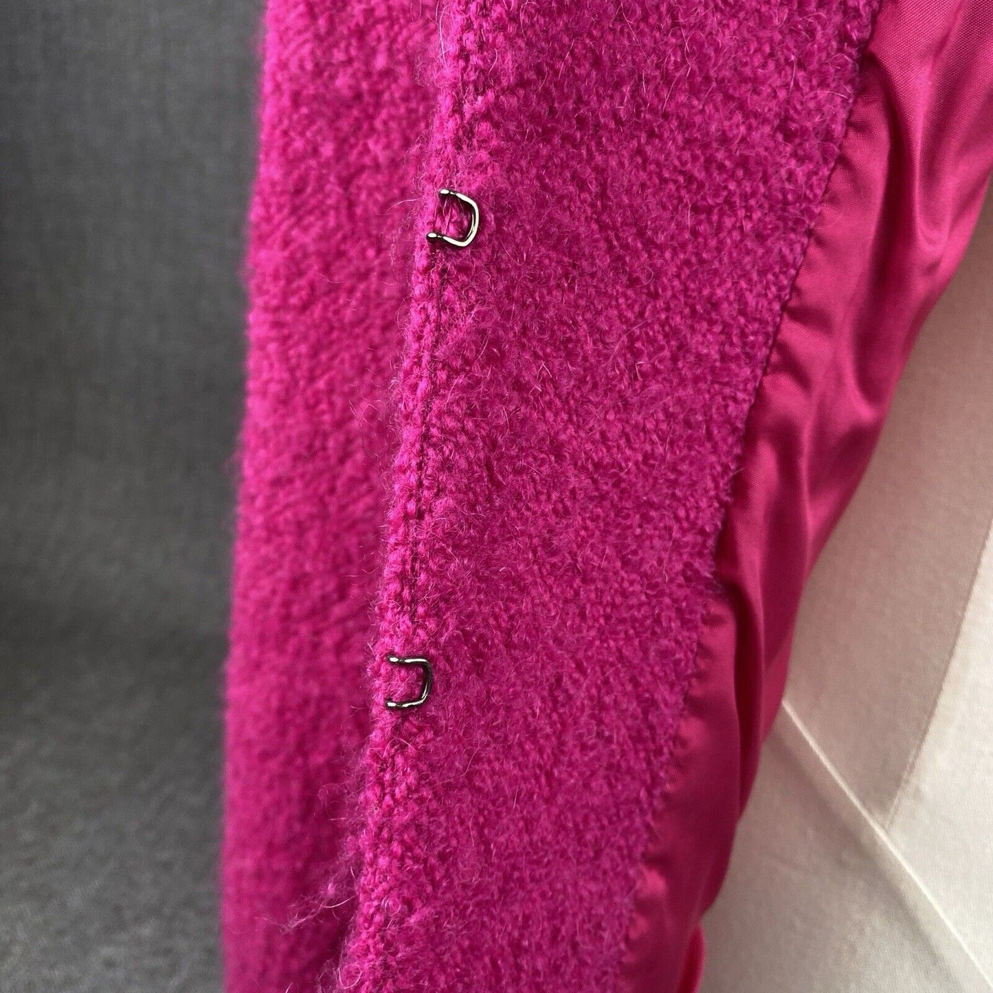 Carlisle Collection Wool Mohair Hook closure Jacket Sz. 6 Bright Fuschia Pink