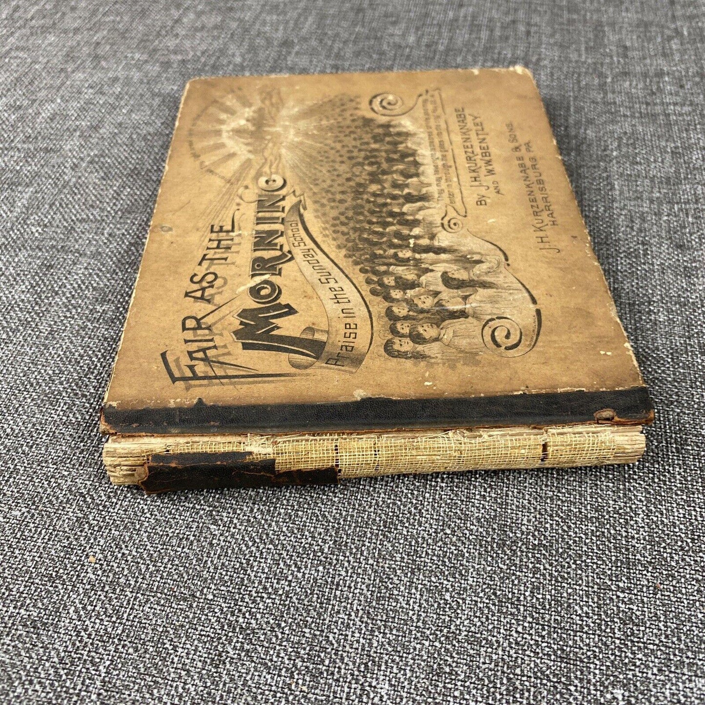 2-Antique Hymns Fair as Morning Sunday School Kindly Light 1891 Religious Music