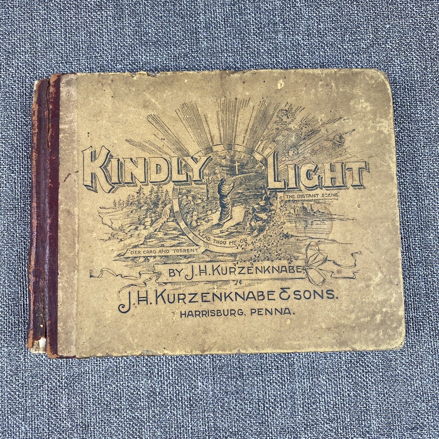2-Antique Hymns Fair as Morning Sunday School Kindly Light 1891 Religious Music