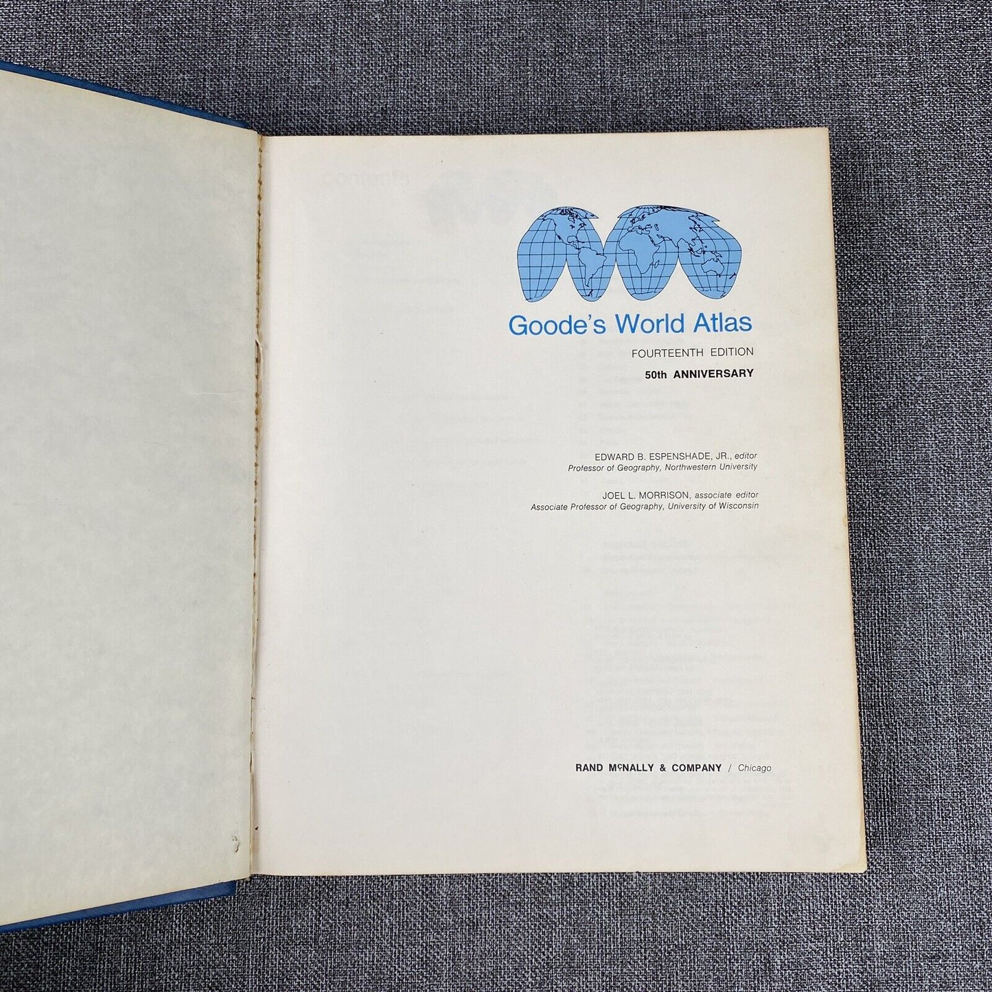 Goode's World Atlas Golden Anniversary Print 1974 Rand Mcnally Illust