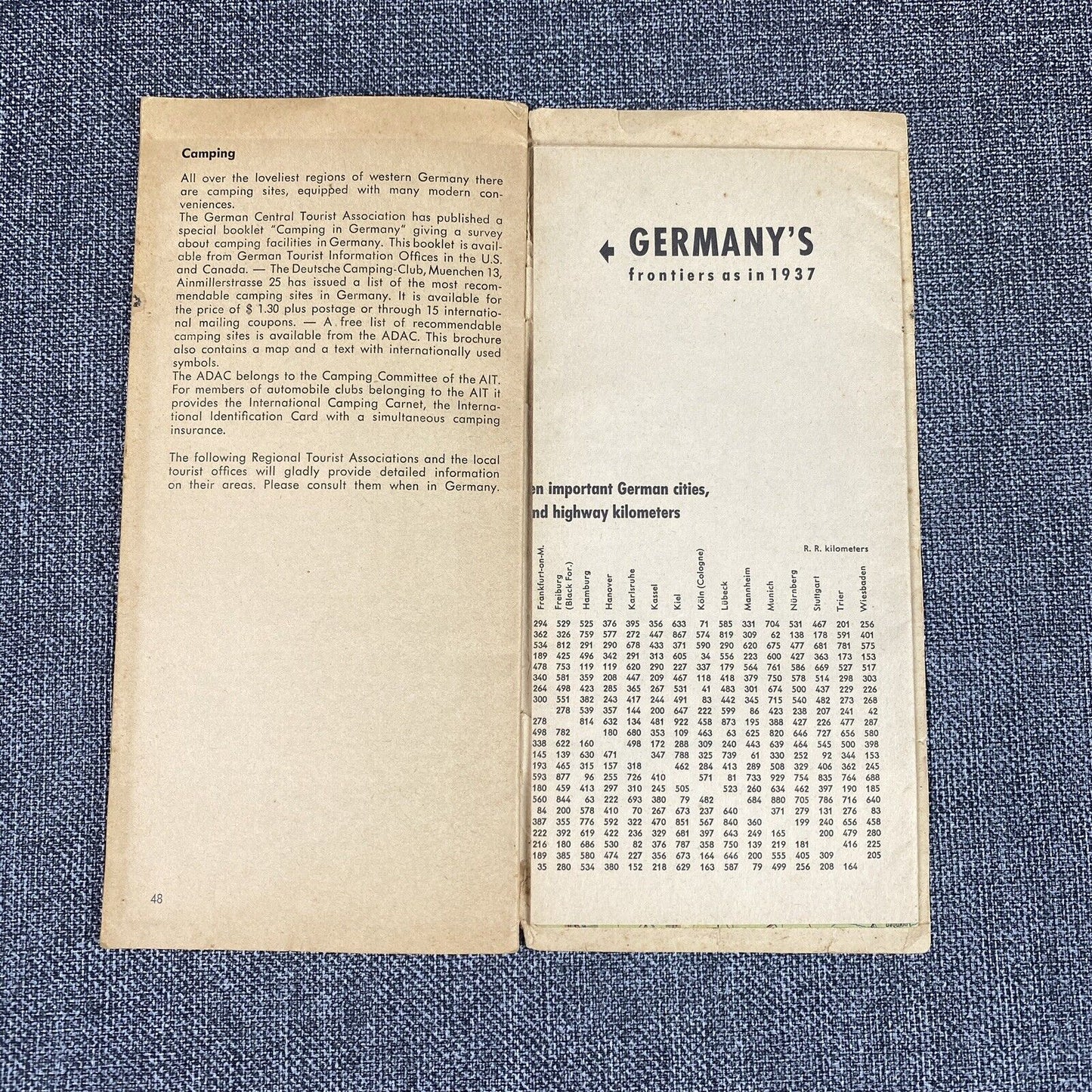 1959 Germany Vintage Travel Guide 48 pages + West Germany Map
