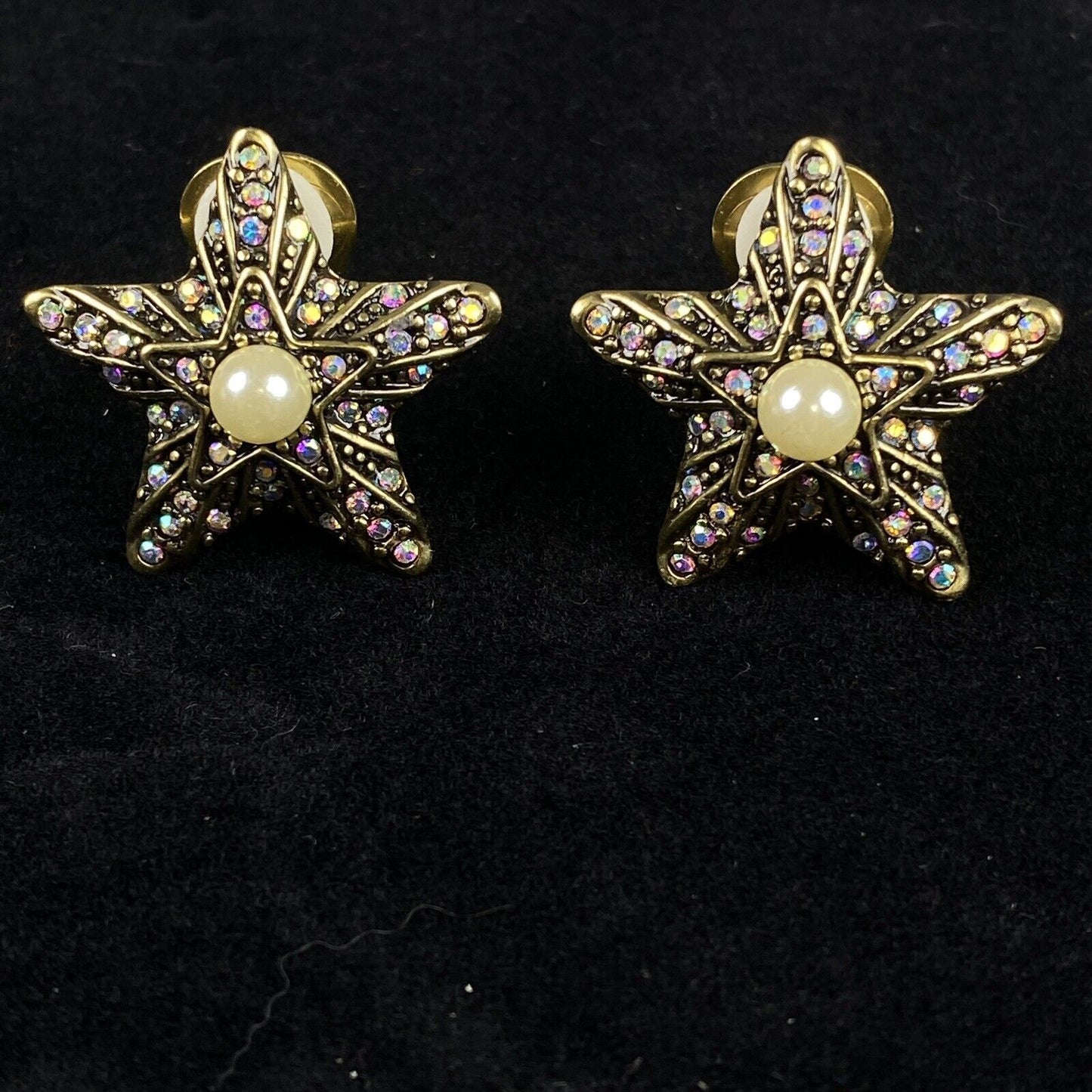 Heidi Daus Crystal Star & Faux Pearl Necklace & Earrings Set