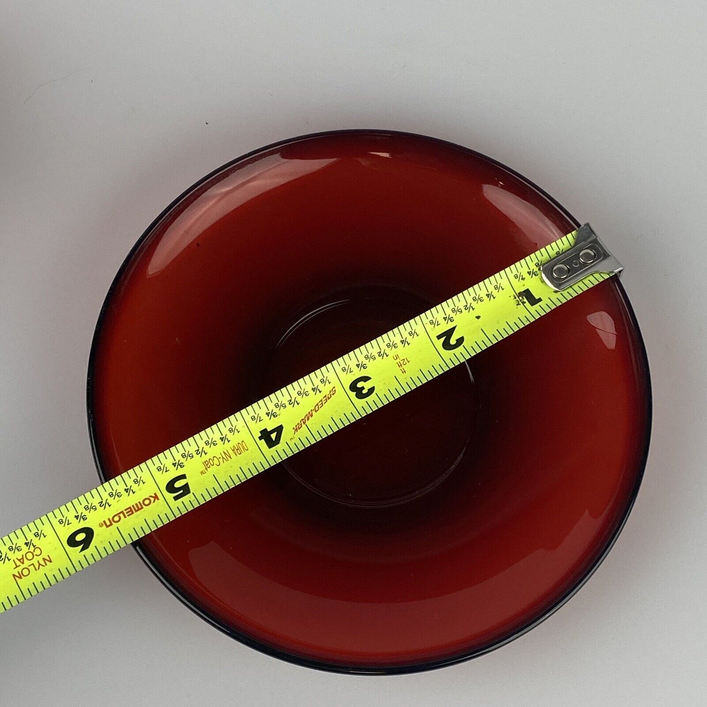 4 Vintage Glcoloc France Ruby Red Glass Mugs Coffee Tea Cups Glassware