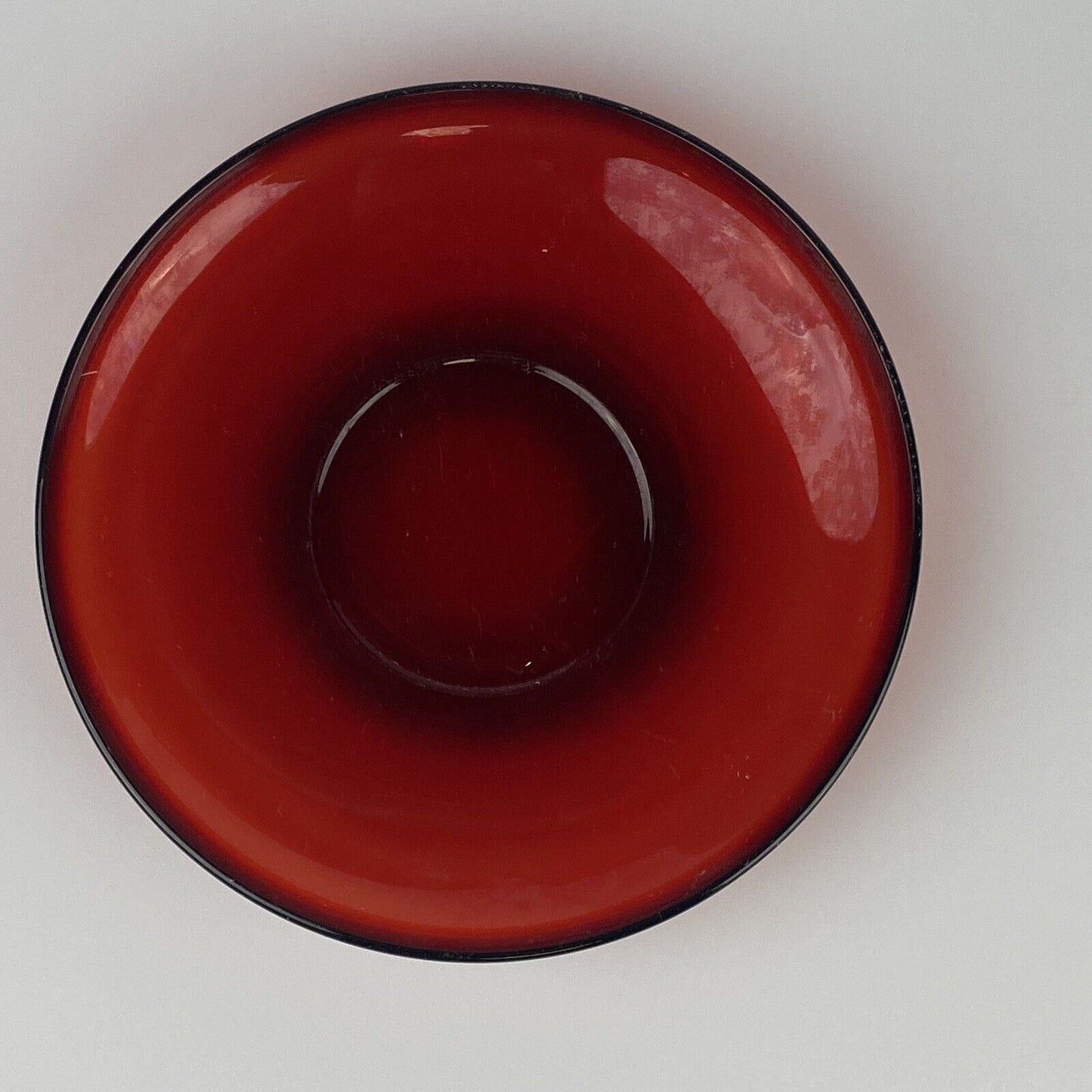 4 Vintage Glcoloc France Ruby Red Glass Saucers Glassware