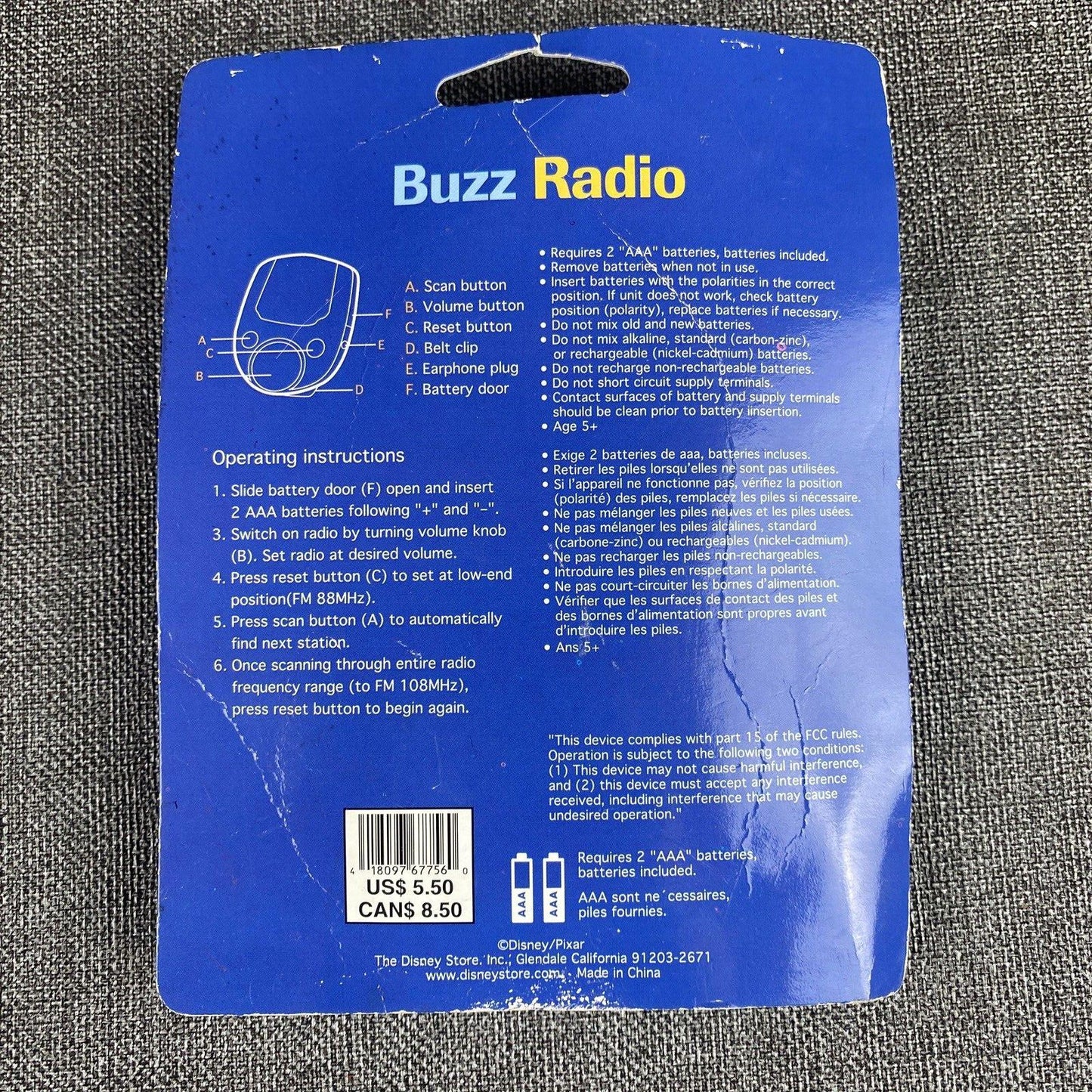 Toy Story And Beyond Buzz Lightyear FM Auto Scan Radio NEW Disney Store