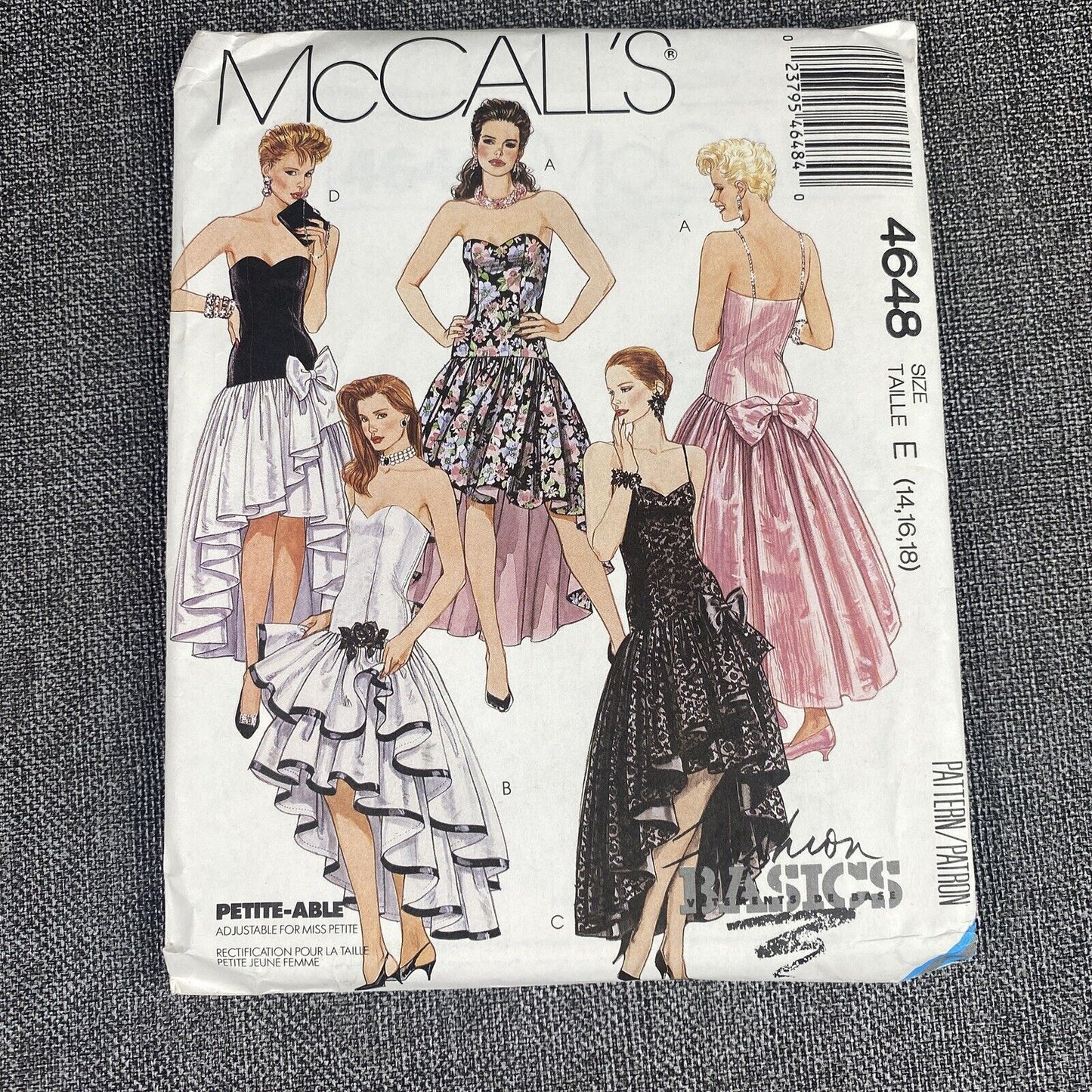 McCall's 4648 Misses Sewing Pattern Size Tall E 14, 16, 18 UnCut 1990