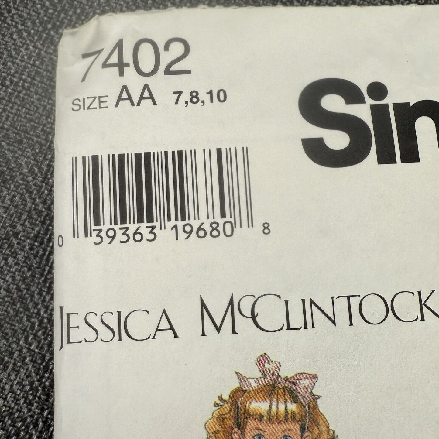 Vintage Simplicity 7402 Jessica McClintock Dress pattern Sz AA 7/8/10 1996 UNCUT