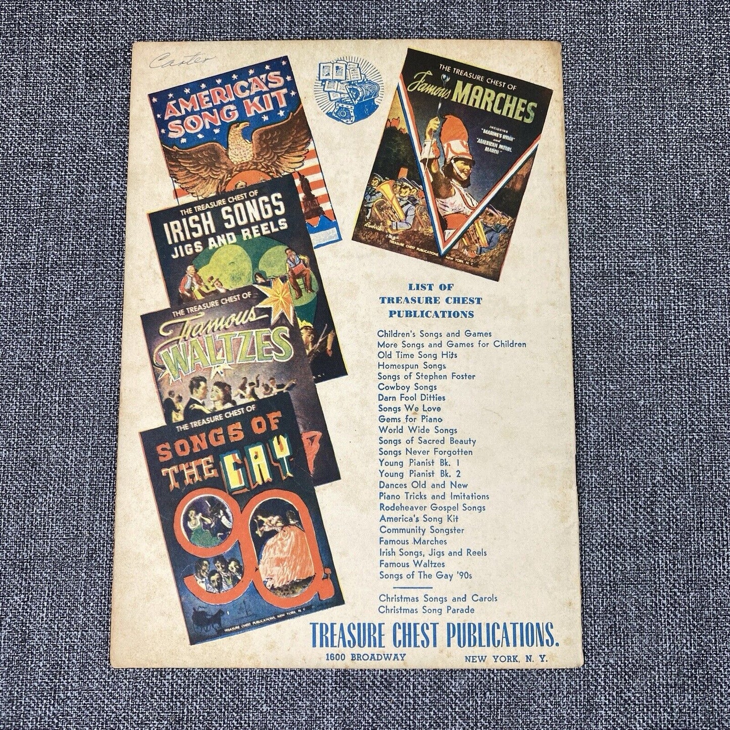 Treasure Chest The Young Pianist Book 1 , published in 1940