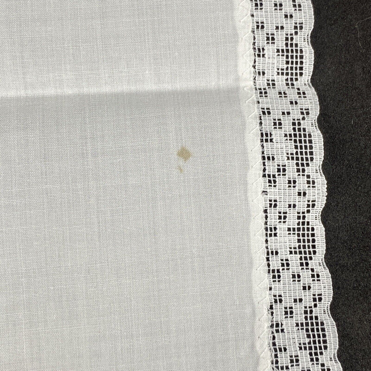 Lot of 8 Vintage Handmade White Napkin with Lace (Simple) 16" x 16" EUC
