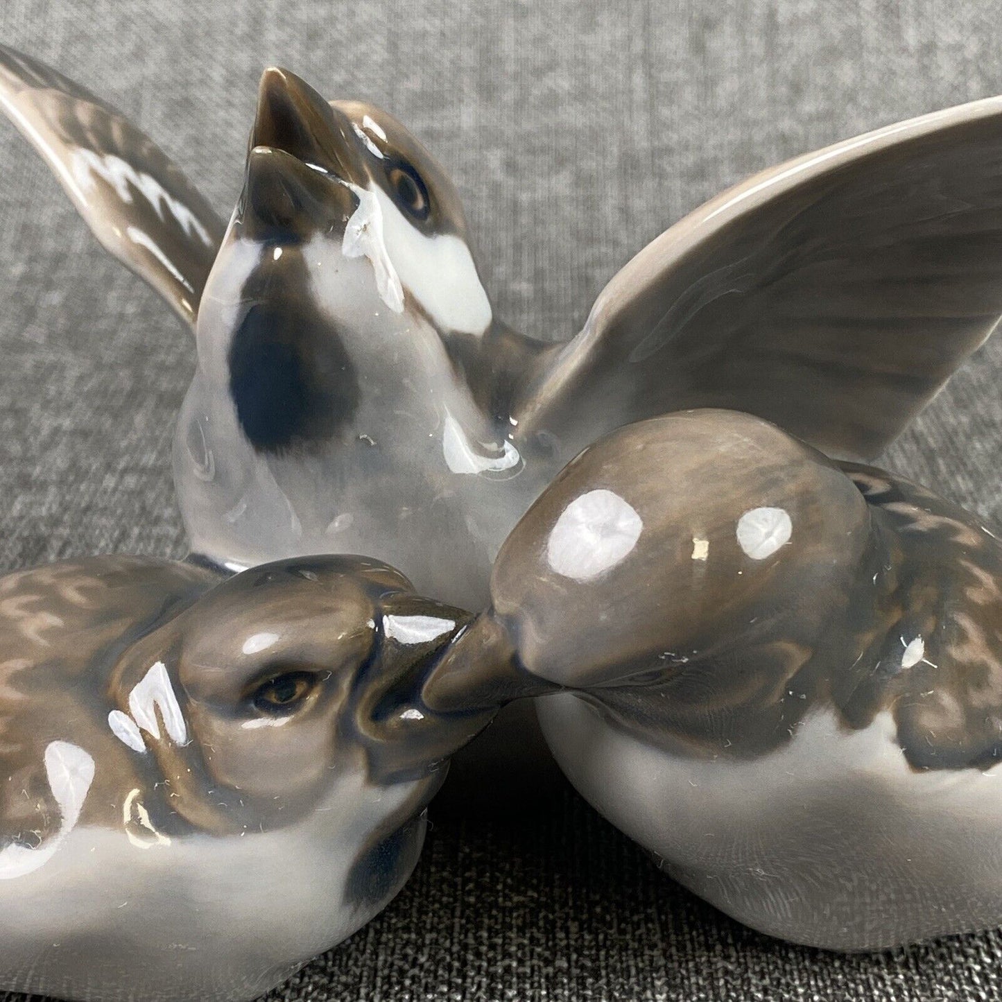 Bing and Grondahl B&G Porcelain Sparrows Denmark 1952-1958