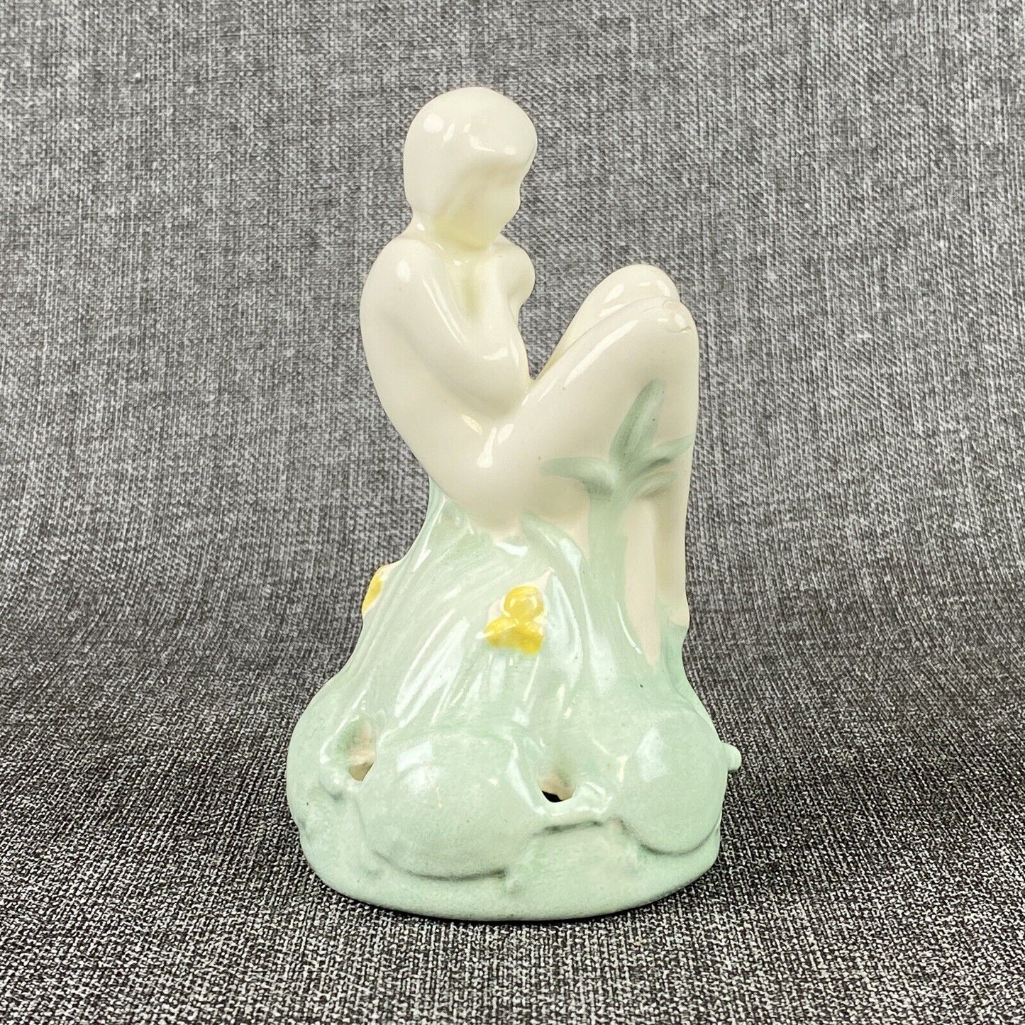 Fulper Nymph Flower Frog with Turtles c1915 5.5" Tall