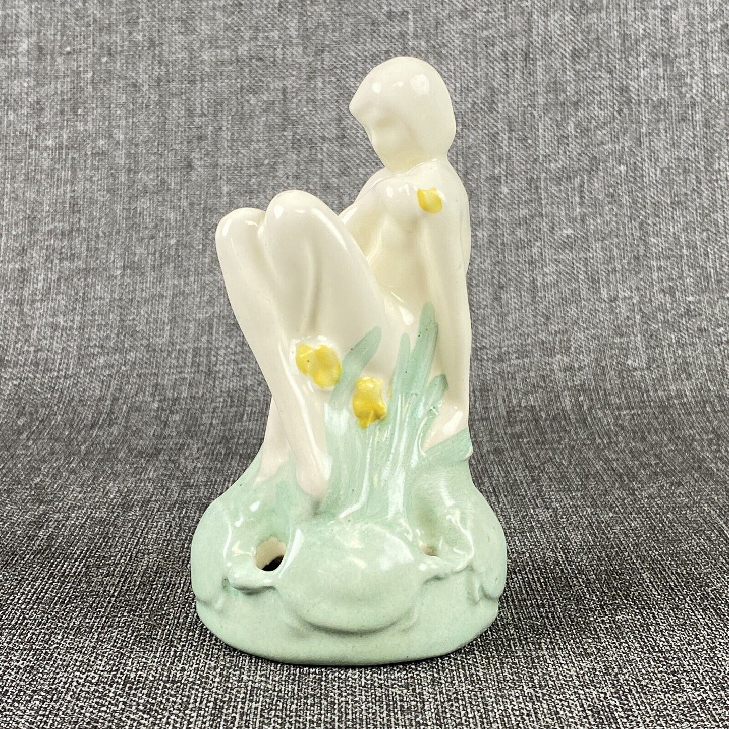 Fulper Nymph Flower Frog with Turtles c1915 5.5" Tall