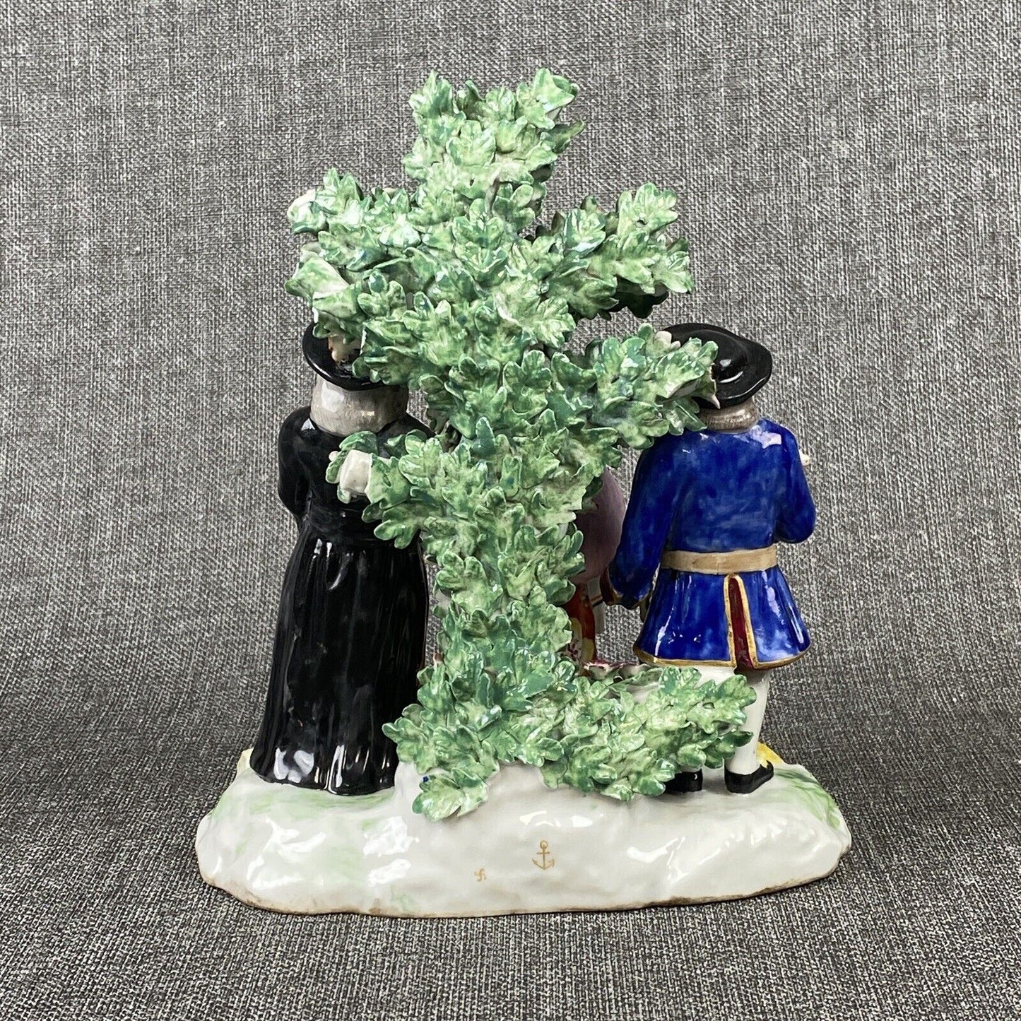 Chelsea 18th Century English Porcelain Figural Group w/Bocage 8" Figurine READ