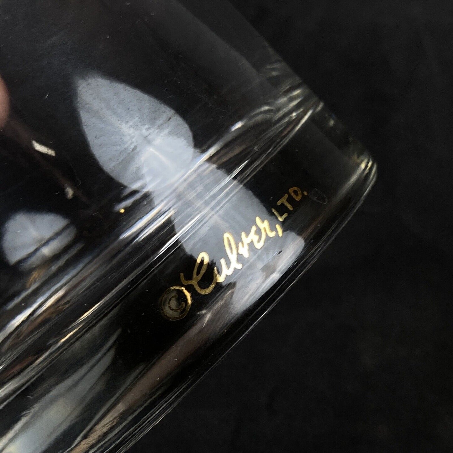3 Vintage Mid Century Culver Gold & Silver Stripes Rocks Low Ball Glasses