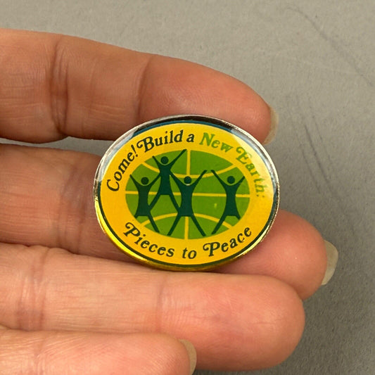 Come Build a New Earth Pieces to Peace Lapel Hat Pin