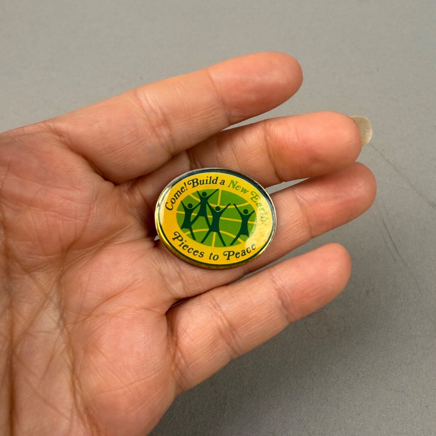 Come Build a New Earth Pieces to Peace Lapel Hat Pin