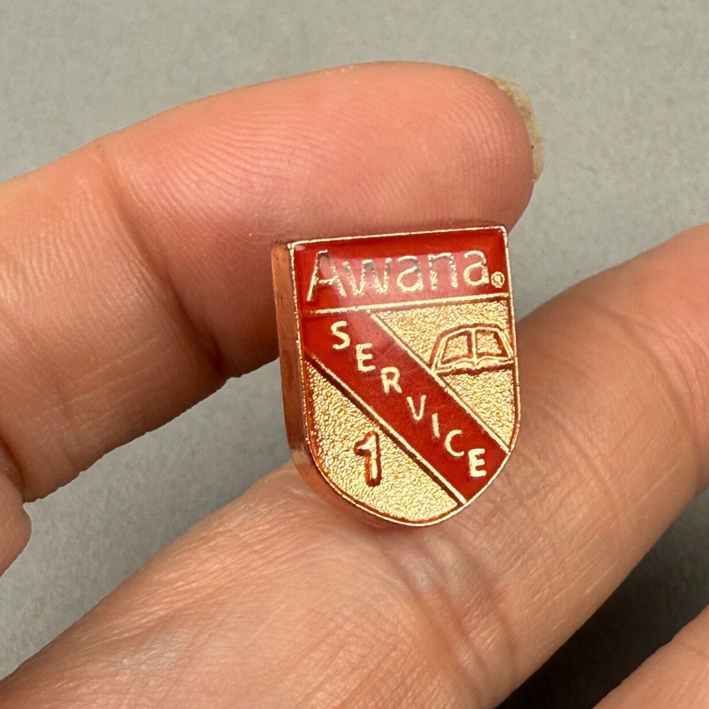 Vintage Awana Service 1 Red Lapel Hat Pin