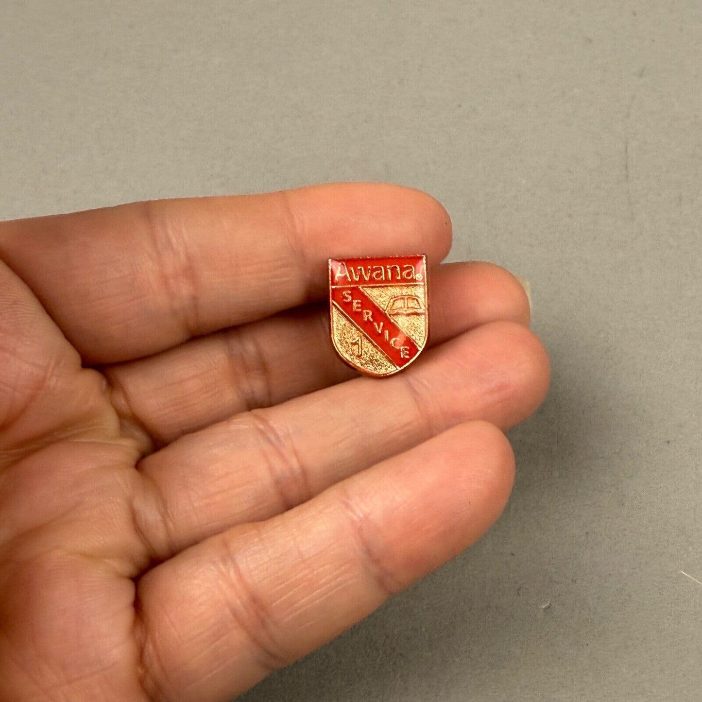 Vintage Awana Service 1 Red Lapel Hat Pin
