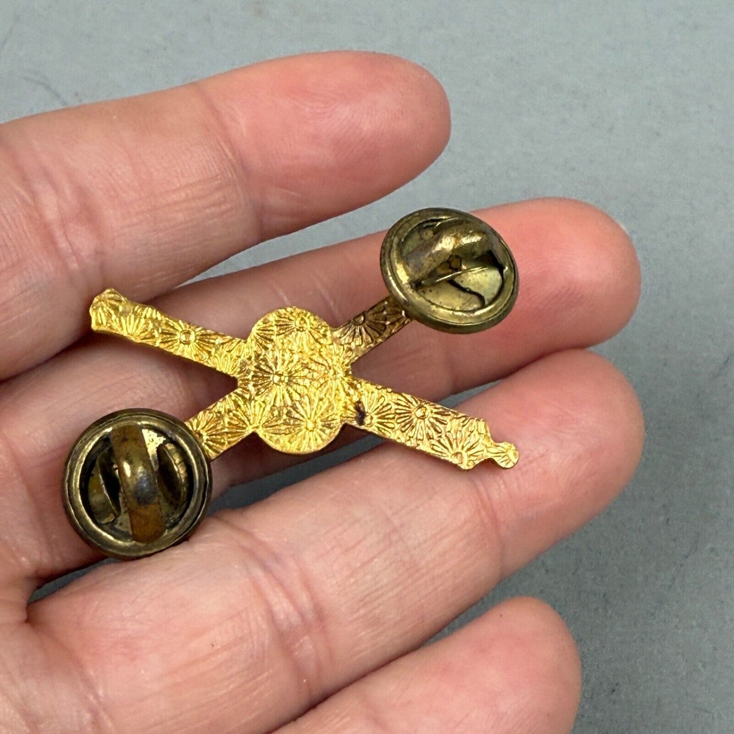 WWII US Army Coast Artillery Officer Collar Insignia Lapel Pin