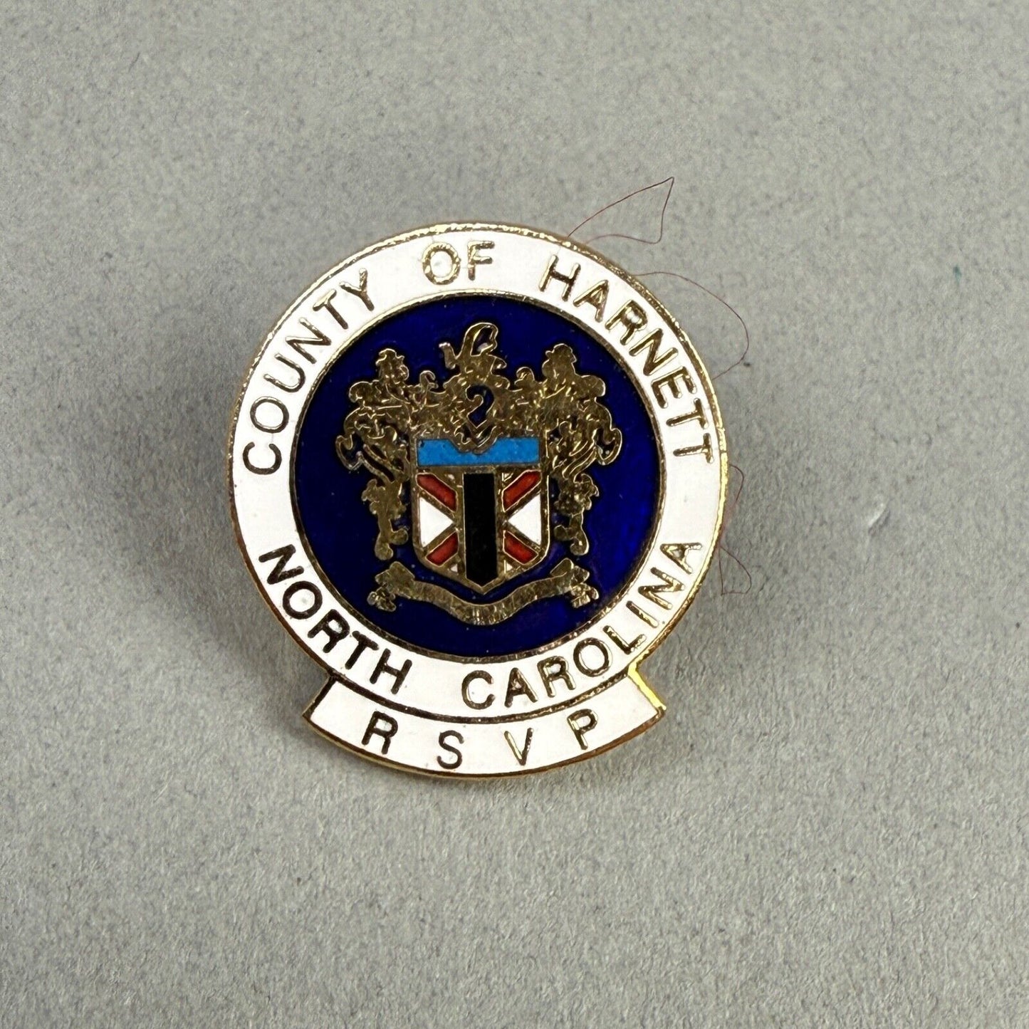 Vintage County of Harnett North Carolina RSVP Lapel Hat Pin