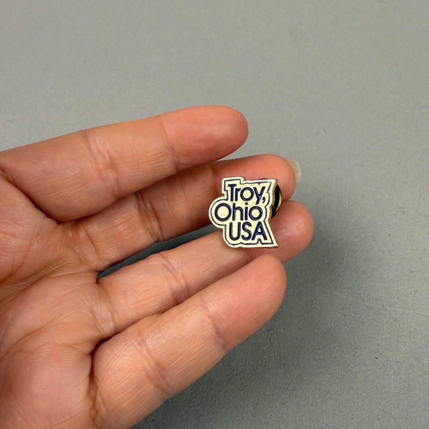 Vintage Troy Ohio USA Lapel Hat Pin