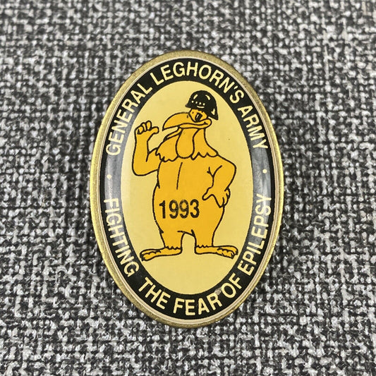VINTAGE General Leghorn Army 1993 Fear of Epilepsy Lapel Hat Pin