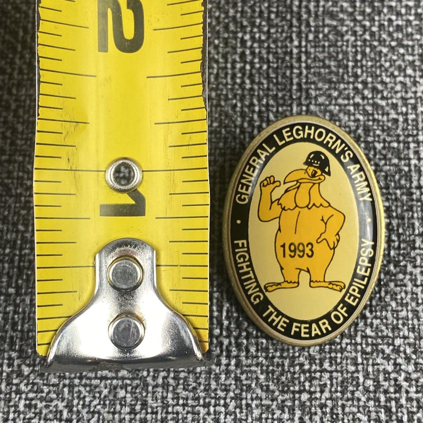 VINTAGE General Leghorn Army 1993 Fear of Epilepsy Lapel Hat Pin