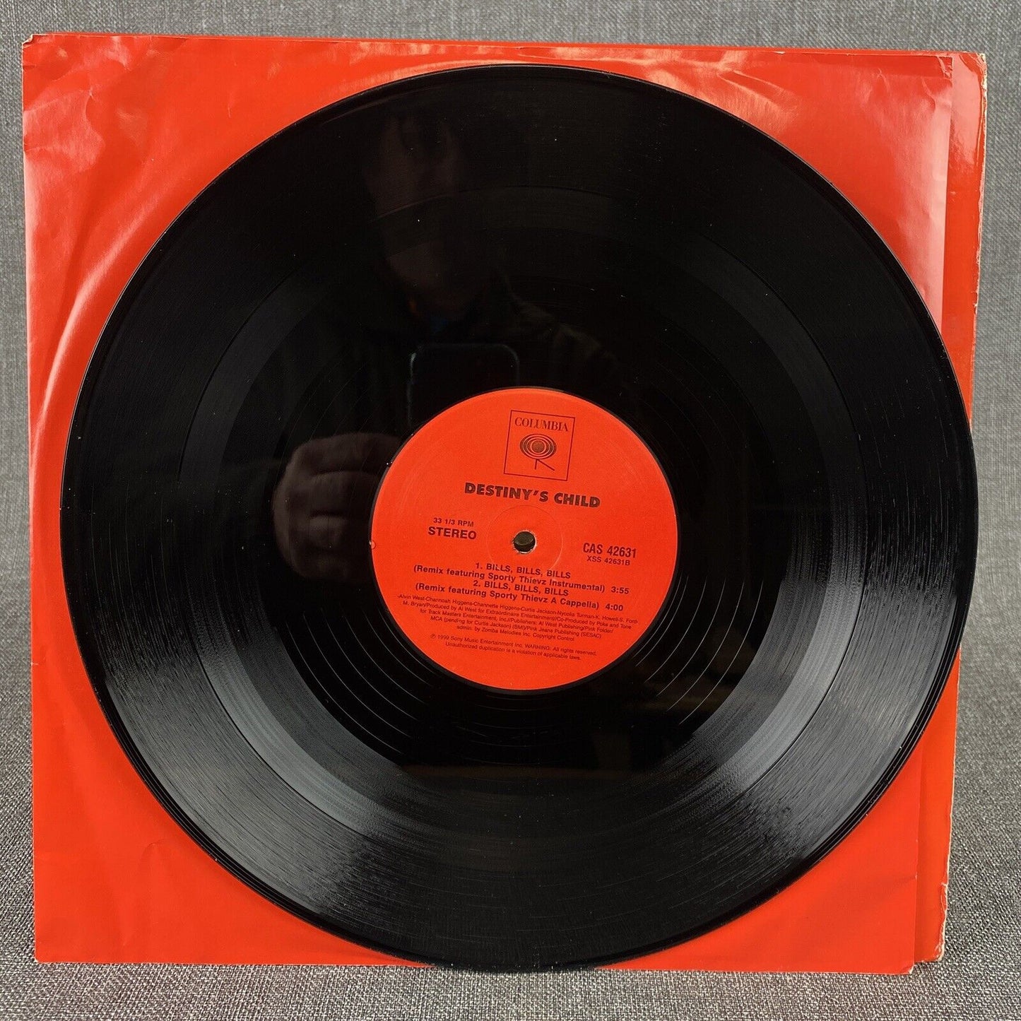 2 LP Destiny's Child Bills Bills Bills Remix Vinyl Record Red Sleeve 1999