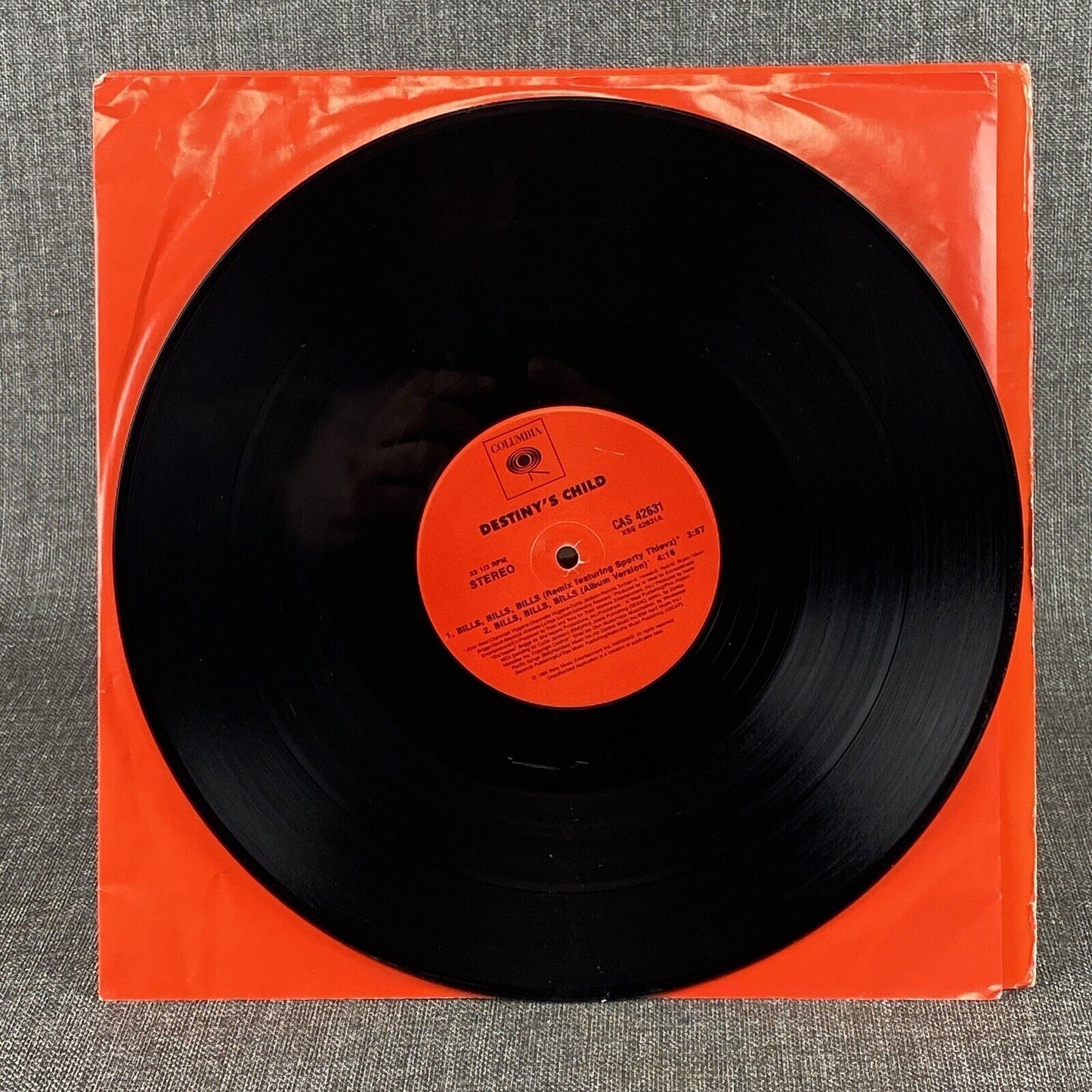 2 LP Destiny's Child Bills Bills Bills Remix Vinyl Record Red Sleeve 1999