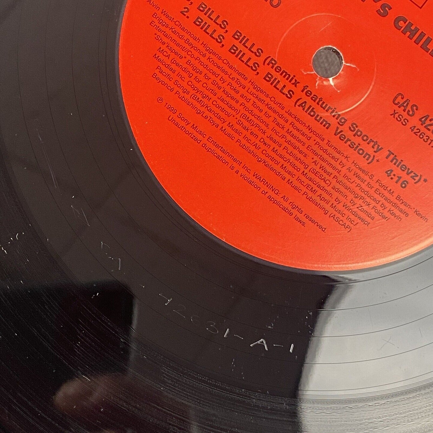 2 LP Destiny's Child Bills Bills Bills Remix Vinyl Record Red Sleeve 1999