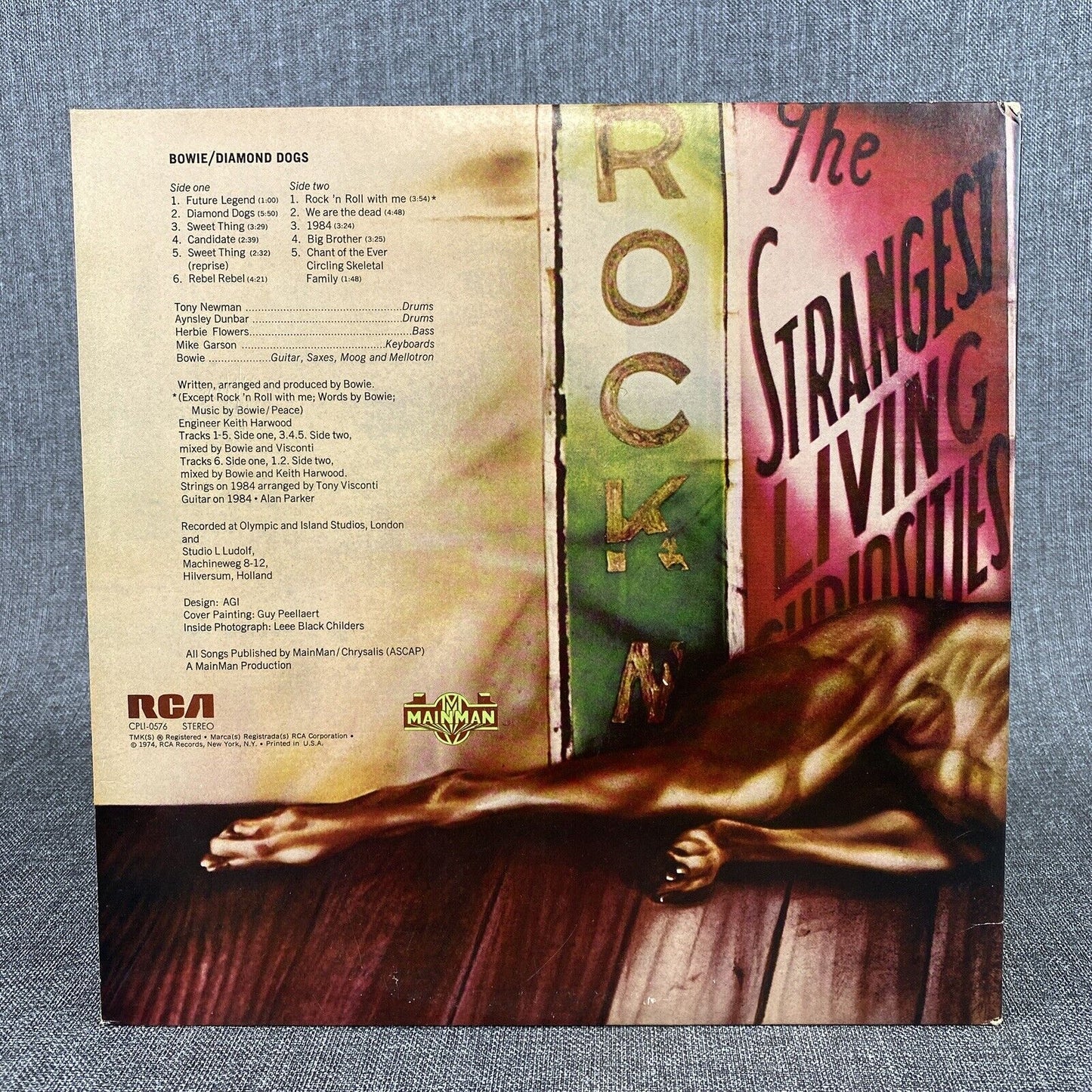 David Bowie Diamond Dogs Gatefold Vinyl LP Record 1974
